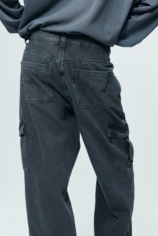 Denim cargo trousers - Black/Light denim blue/Grey/Cream - 4