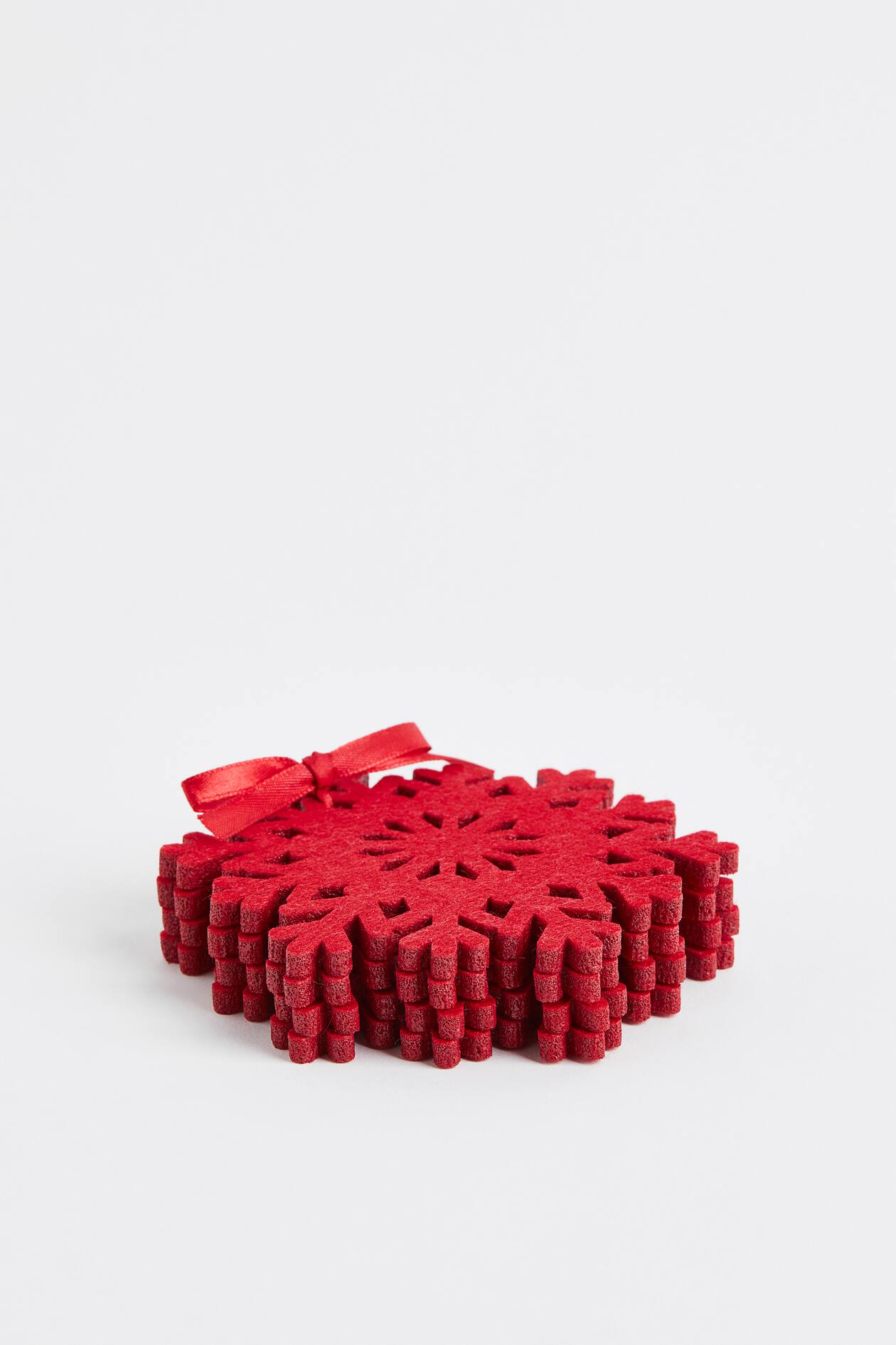 4 pack Felt Coasters Red Snowflake Home All H M GB 4-pack-felt-coasters-red-snowflake-home-all-h-m-gb