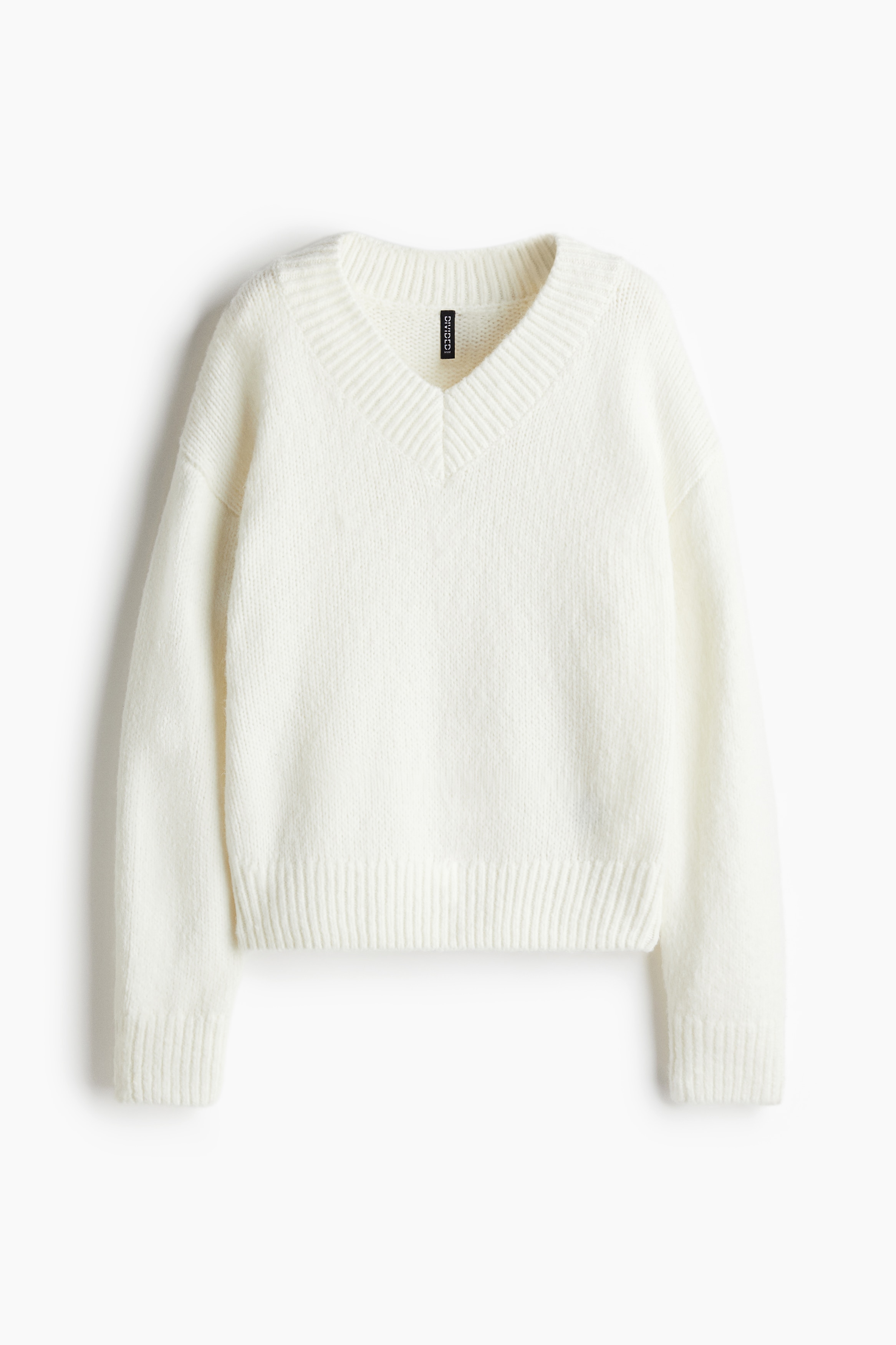 Ladies - Cream V-neck jumper - Size: XL  - H&M