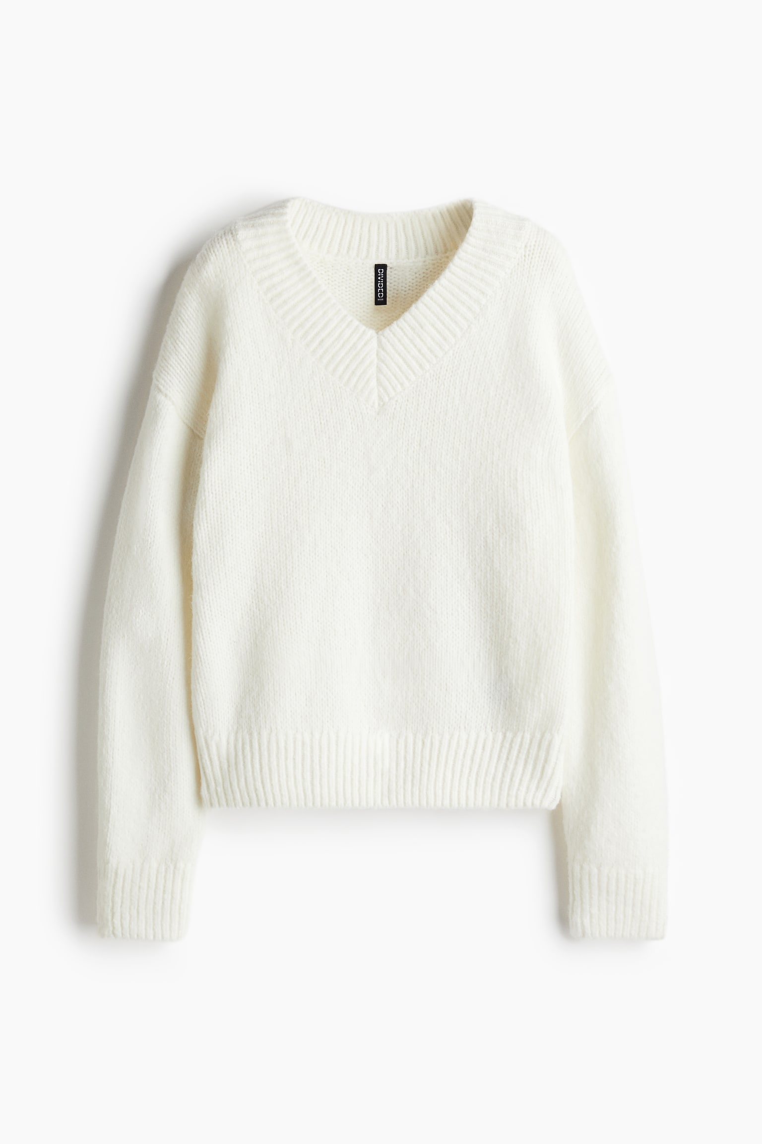 V-neck jumper - Cream/Black/Grey marl/Beige - 1