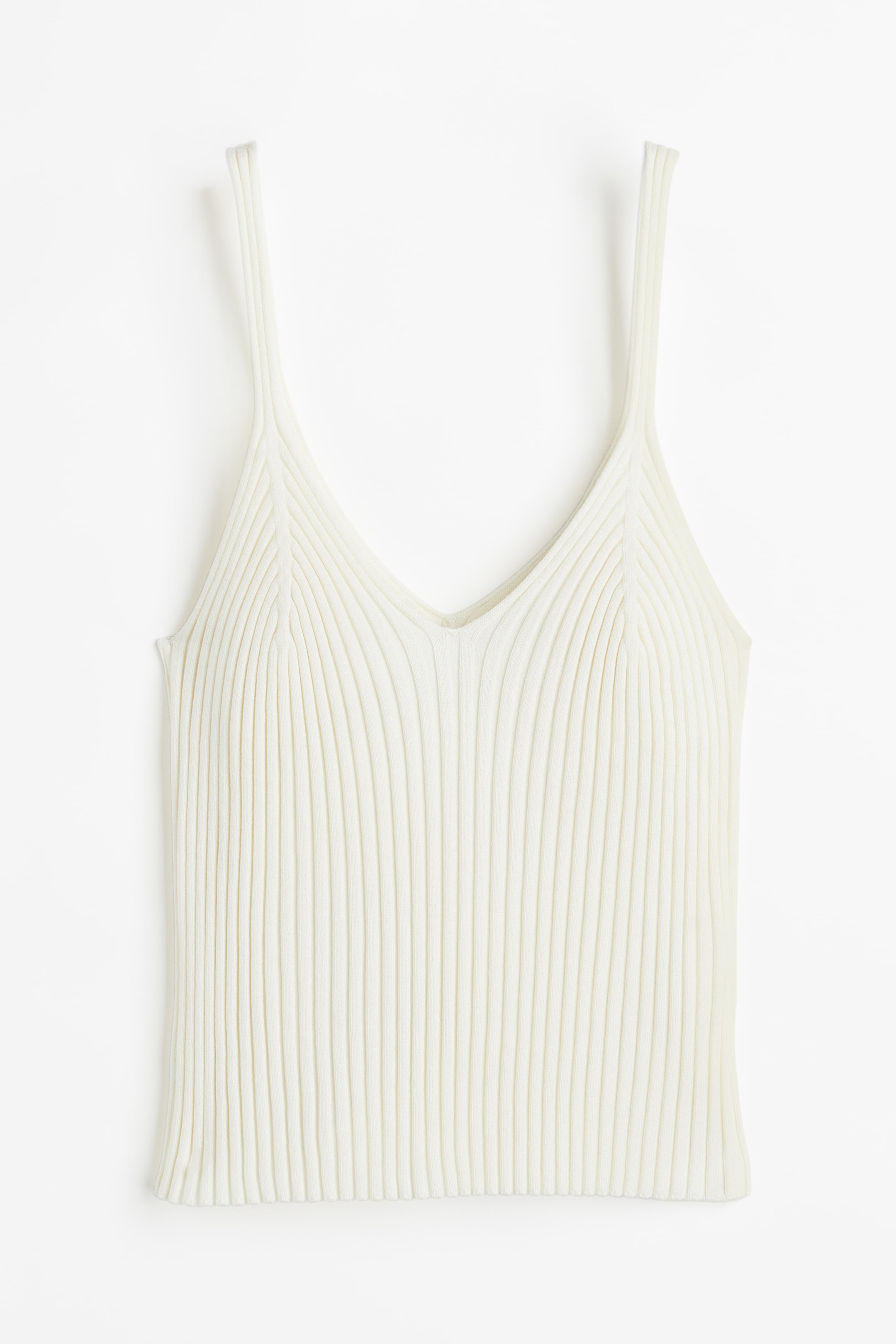 Rib-knit Tank Top - White - Ladies | H&M US