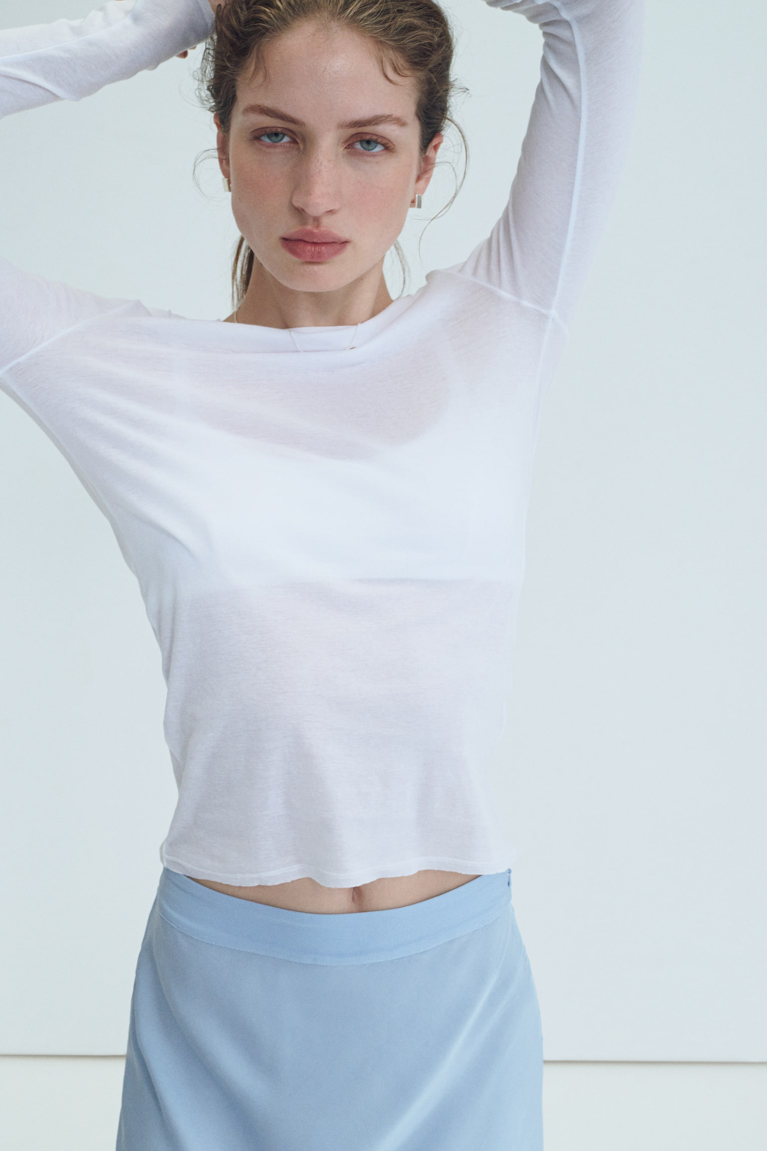 Asymmetric viscose skirt - 4