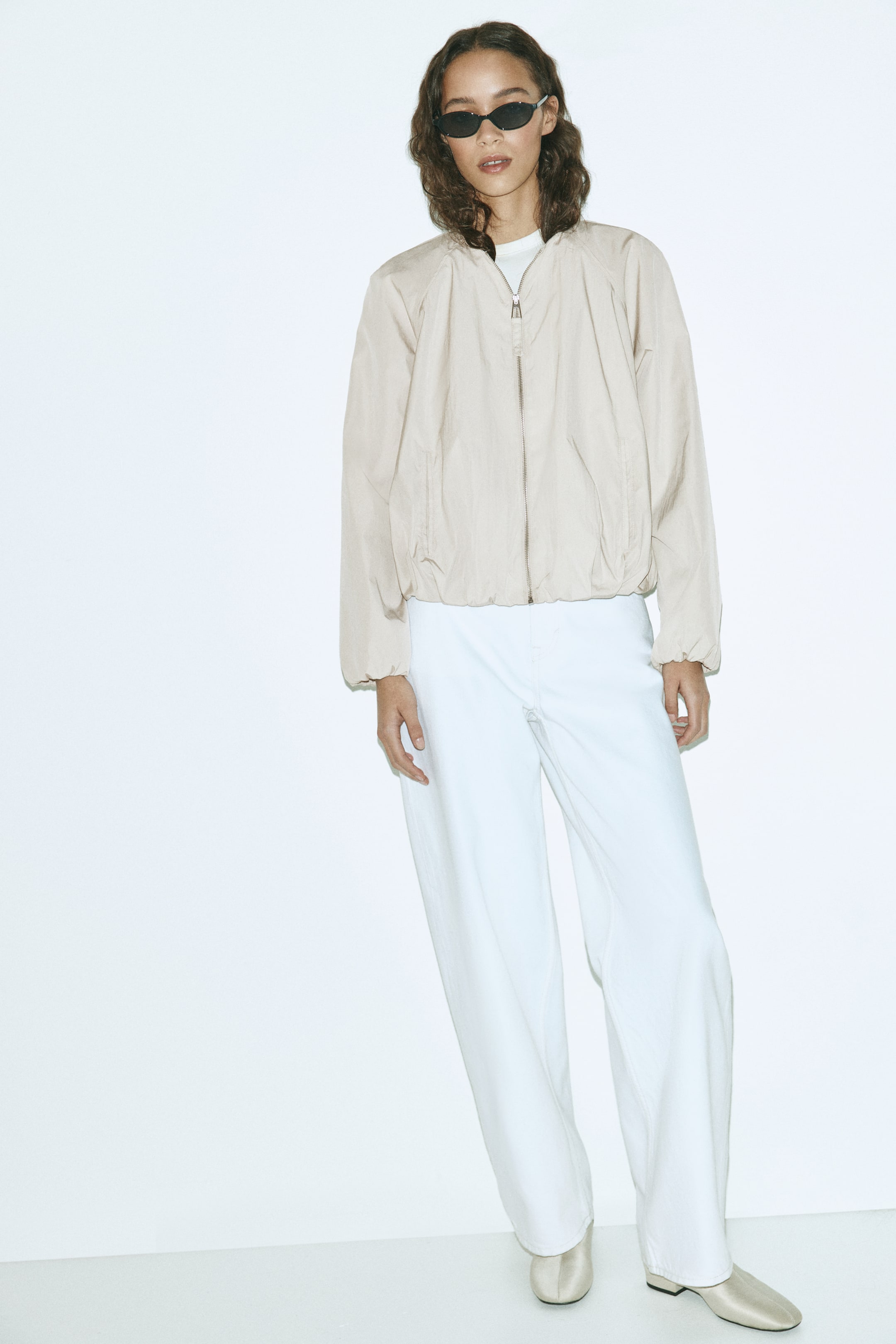 Blouson d'aviateur bouffant au bas