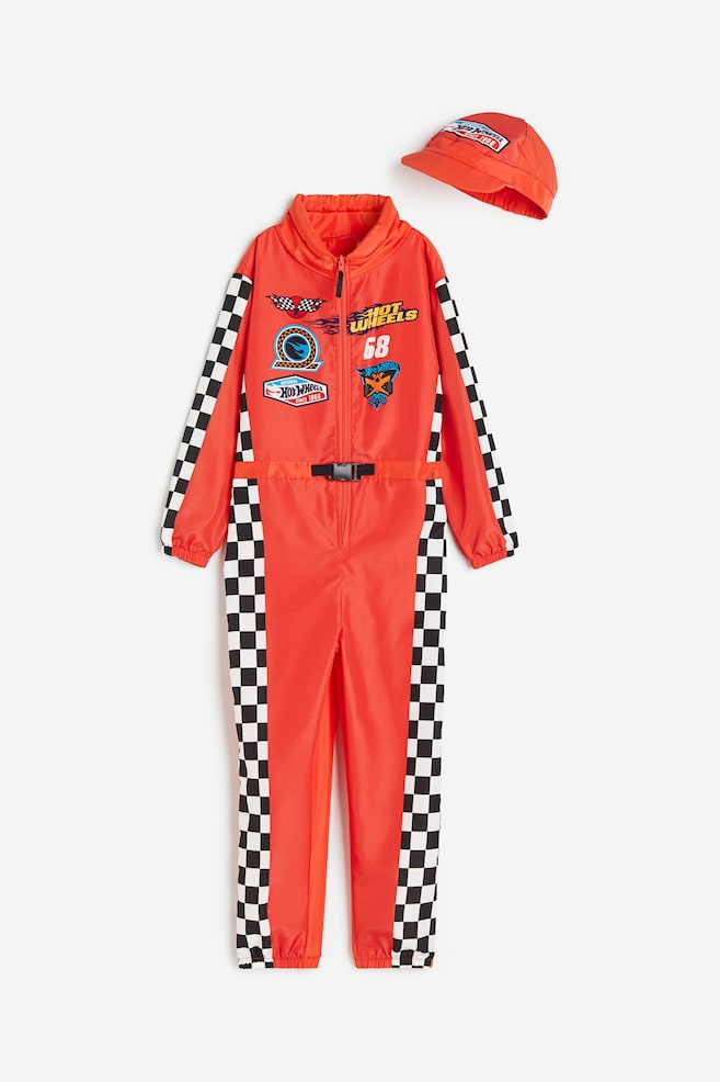 Racing suit fancy dress costume - Bright red/Hot Wheels - 1
