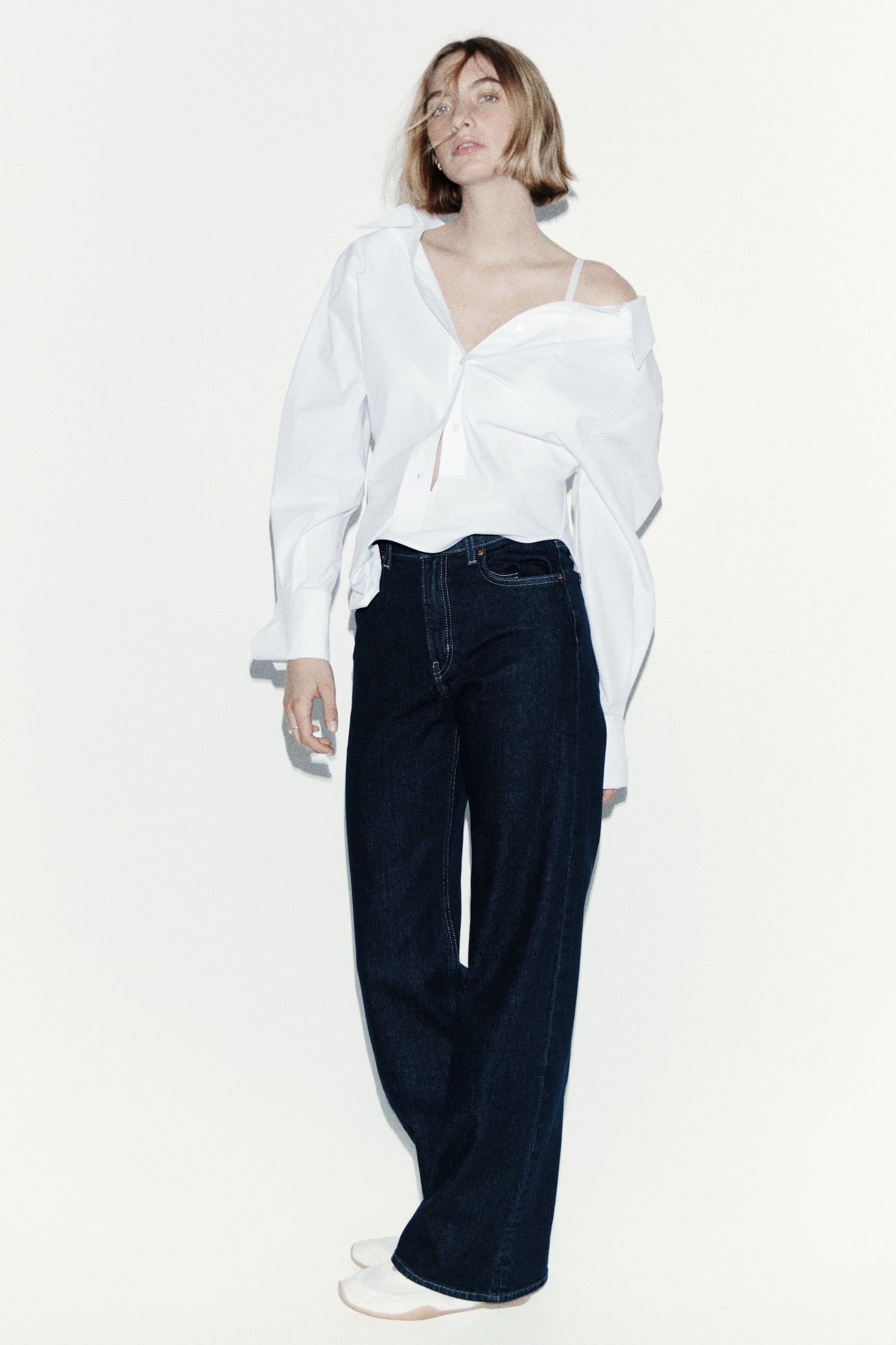 Jeans Wide High Waist - Azul marino denim/Azul marino denim/Gris denim oscuro/Blanco/Azul denim/Beige/Blanco - 4