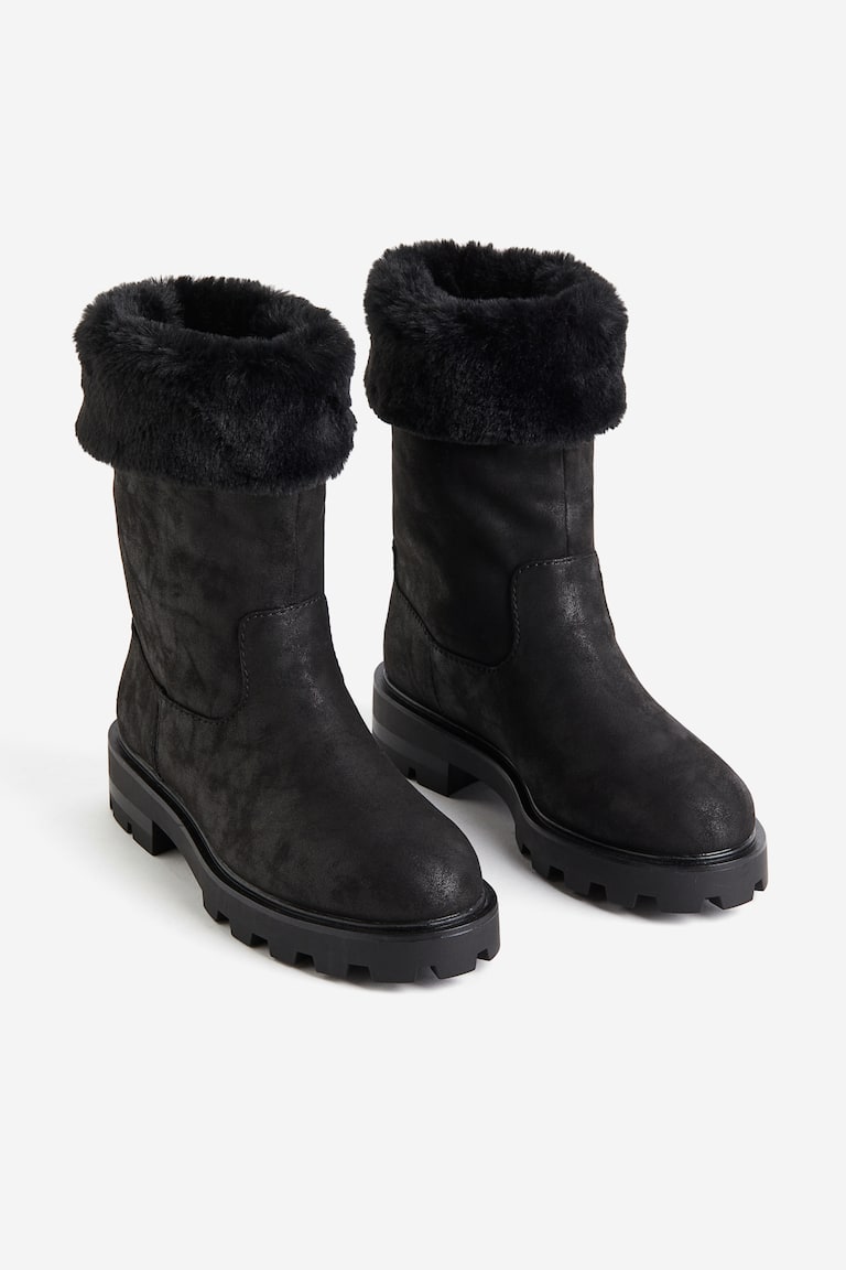 H&M ウォームラインドブーツ黒37 新品未使用タグ付き