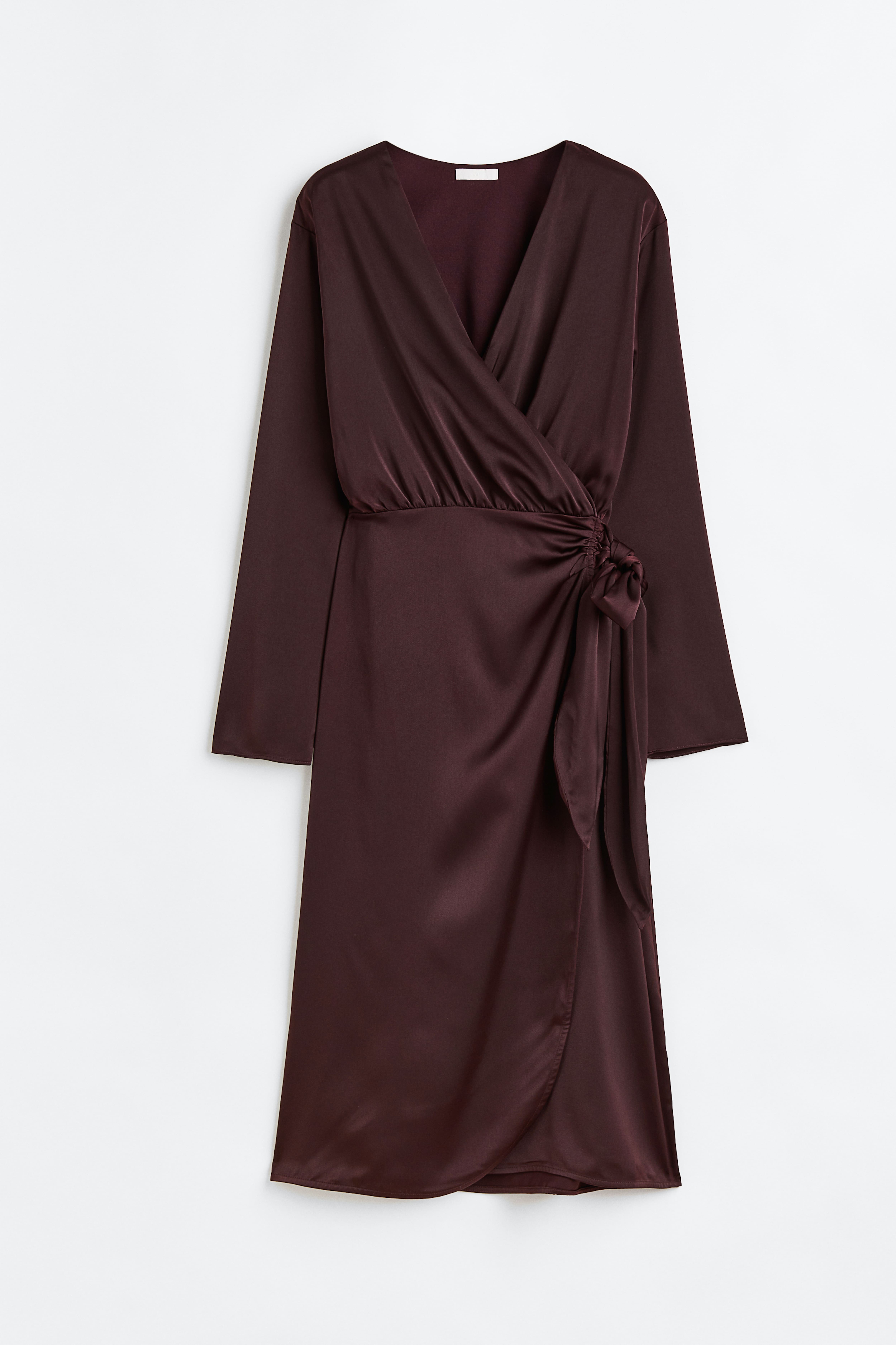 Satin wrap dress