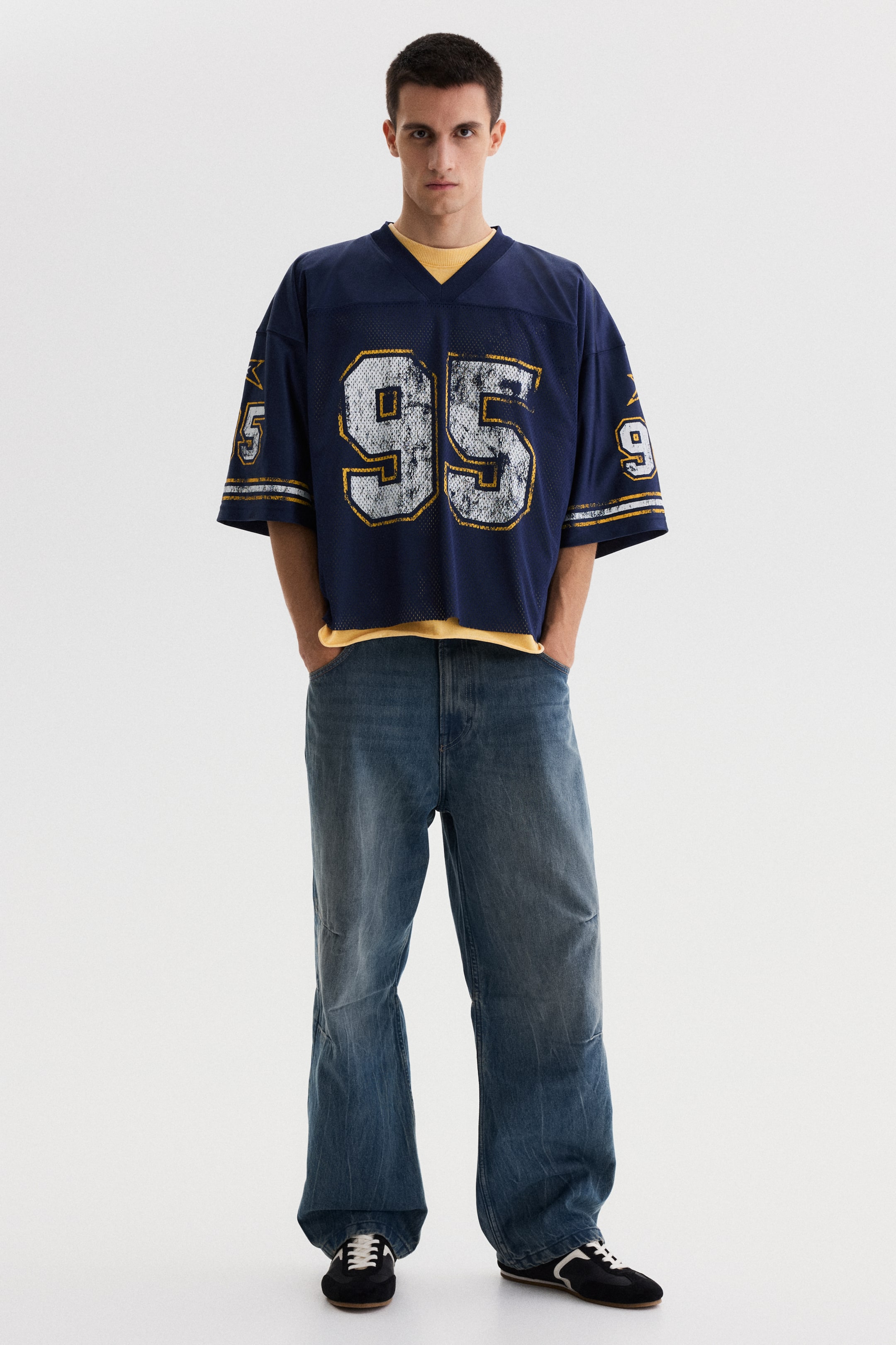 Oversized Printed Mesh T-Shirt