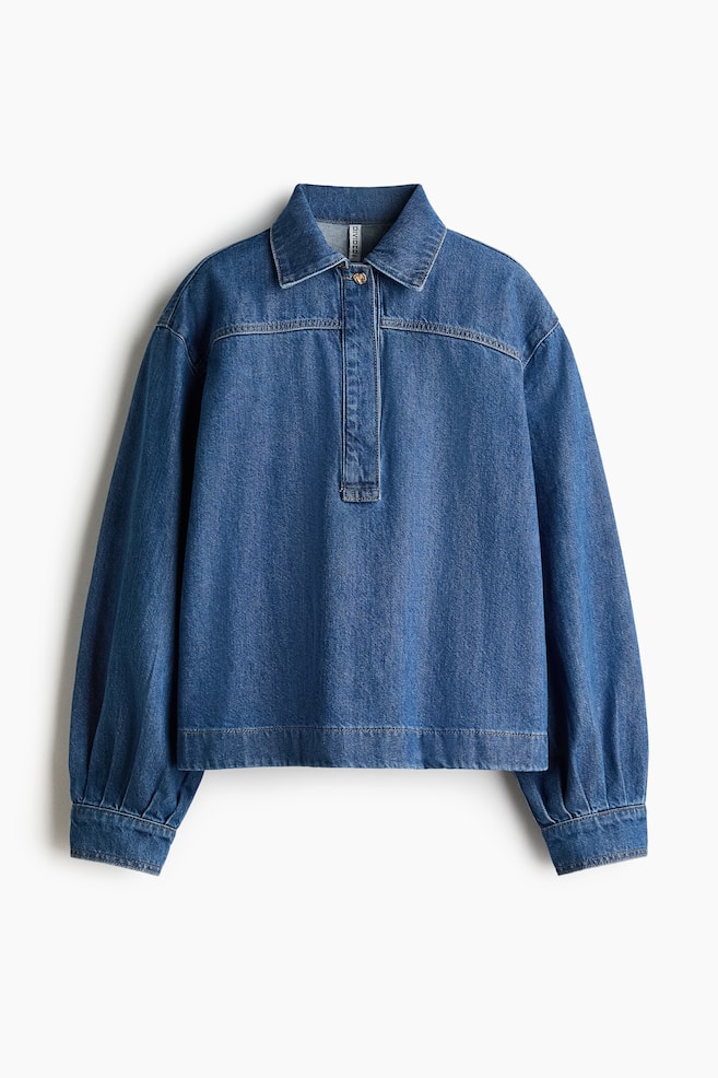 Denim Pullover Shirt - Denim blue/Dark denim blue - 1