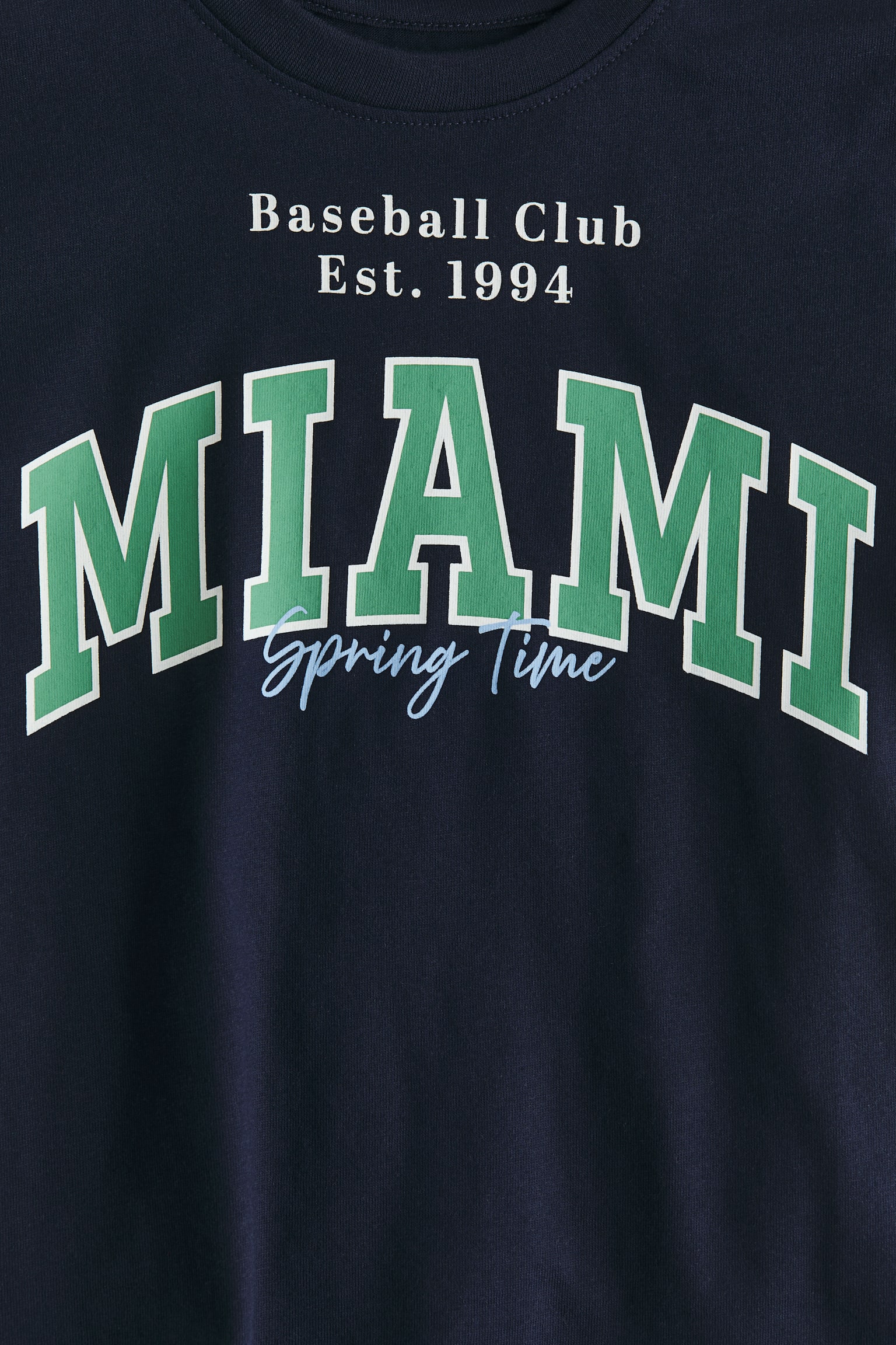 Áo thun cotton in hình - Màu xanh tím than/Miami/Màu kem/Khủng long - 2