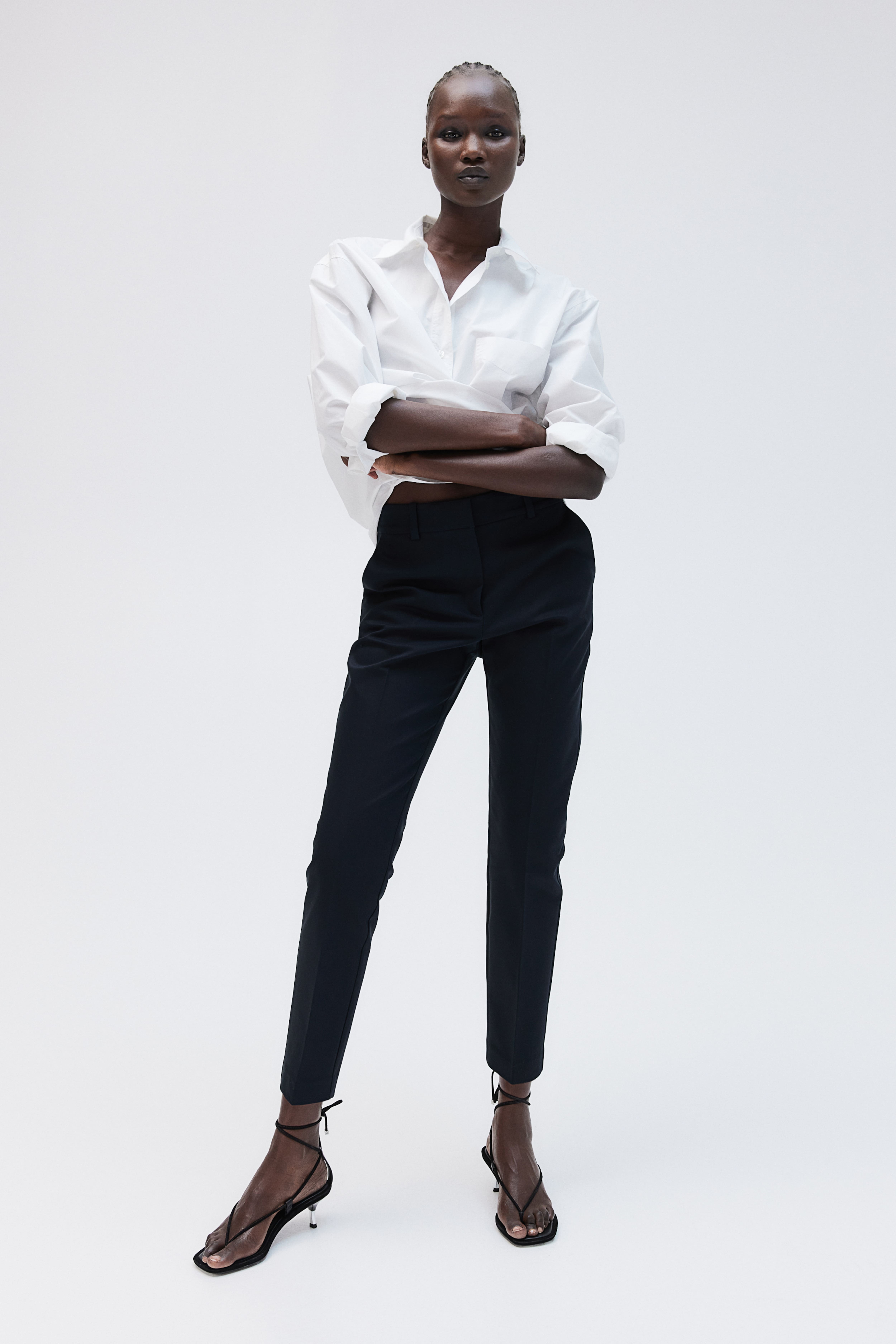 Ladies navy dress trousers best sale