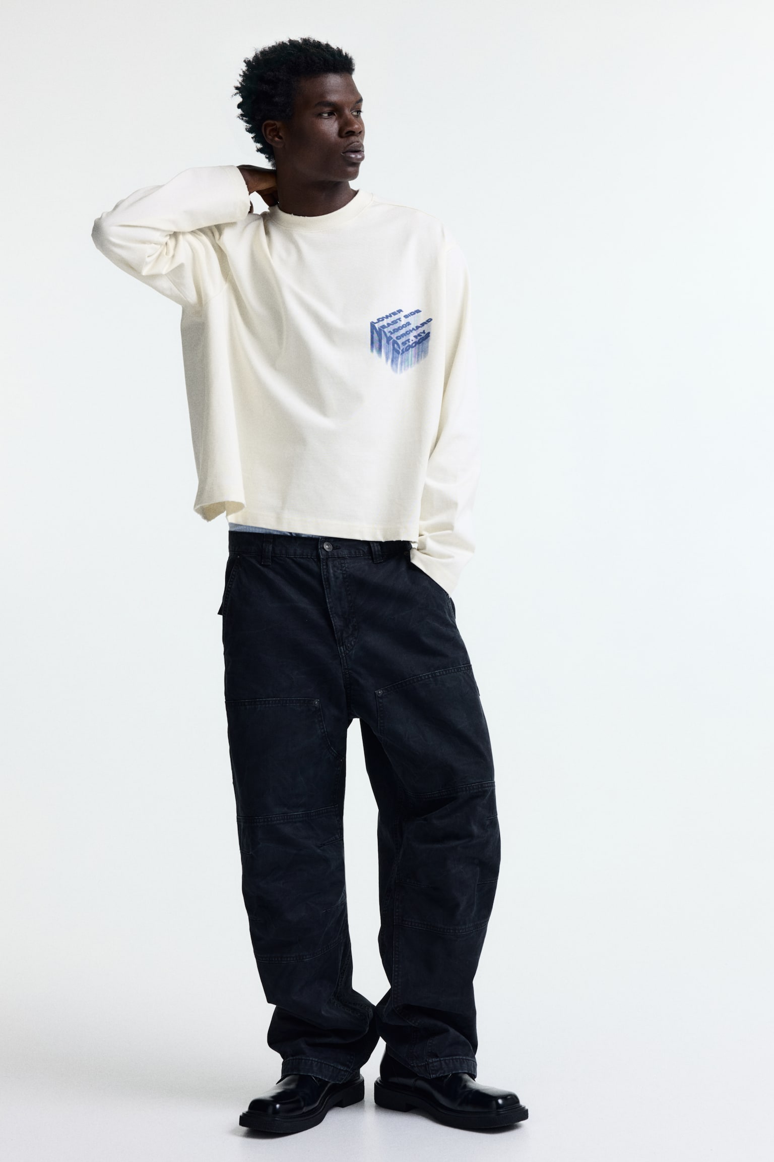 Oversized Fit Printed jersey top - Cream/NYC/Dark grey/Ludlow St. - 6