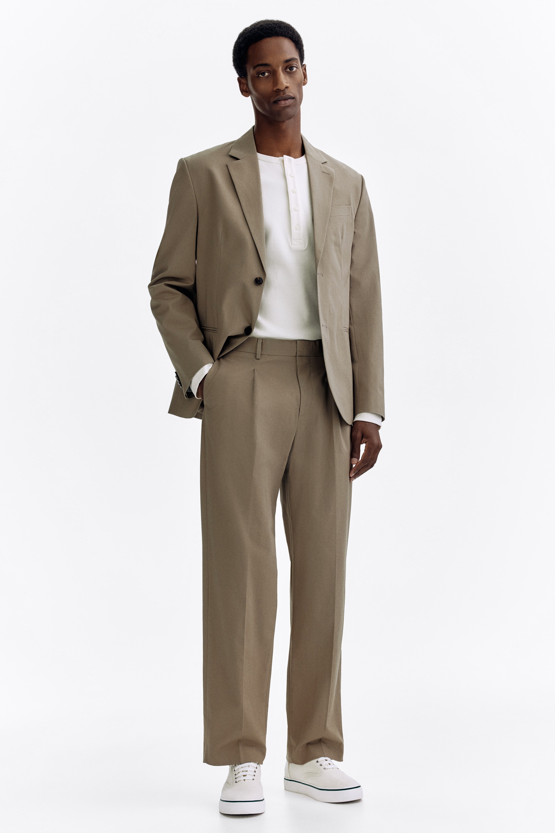 Regular Fit Suit trousers - Kakigrøn/Sort