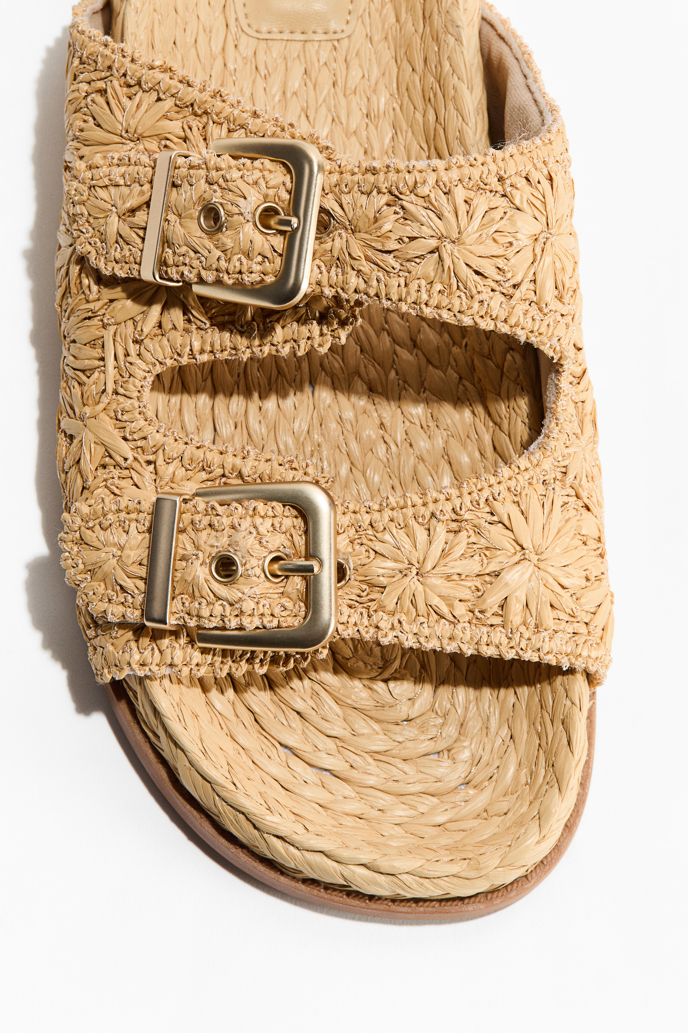 Espadrille-Style Sandals - Beige/Powder pink