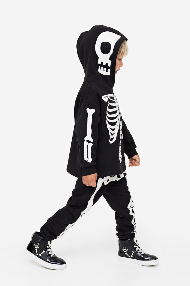 2-piece printed sweatshirt set - Black/Skeleton - 5