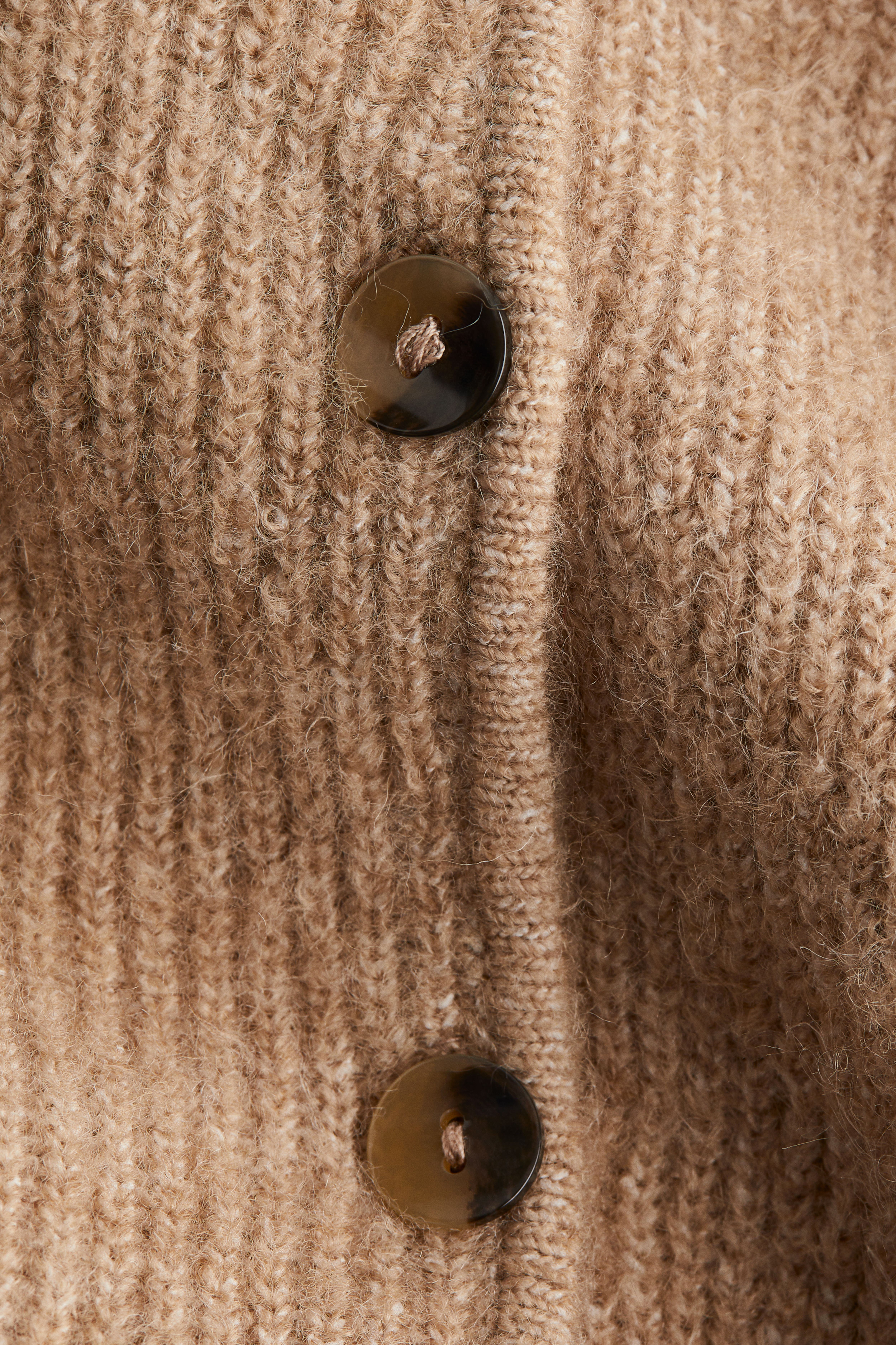 Rib-Knit Peplum Cardigan