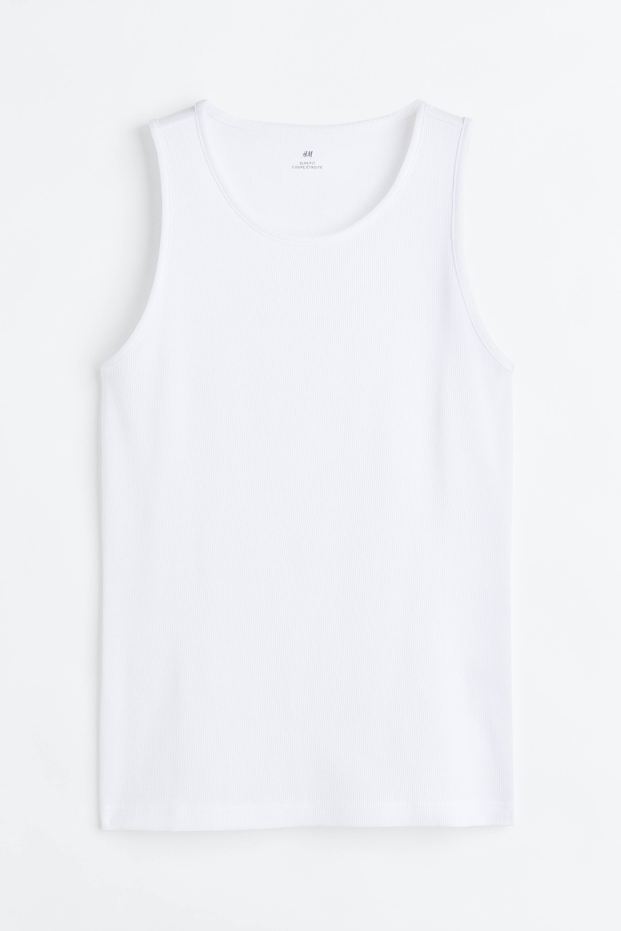 View larger image: Slim Fit Ribbed vest top - White - Men | H&M 1