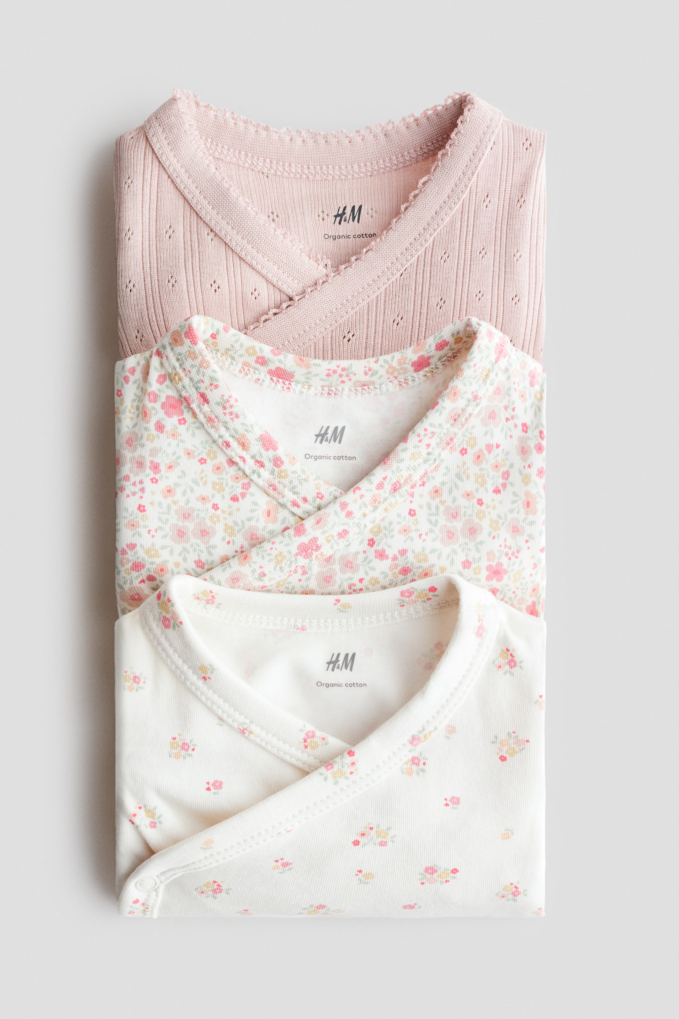 Büyük resmi görüntüle: 3'lü Anvelop Body - Açık pembe/Çiçekli - ÇOCUK | H&M TR 2