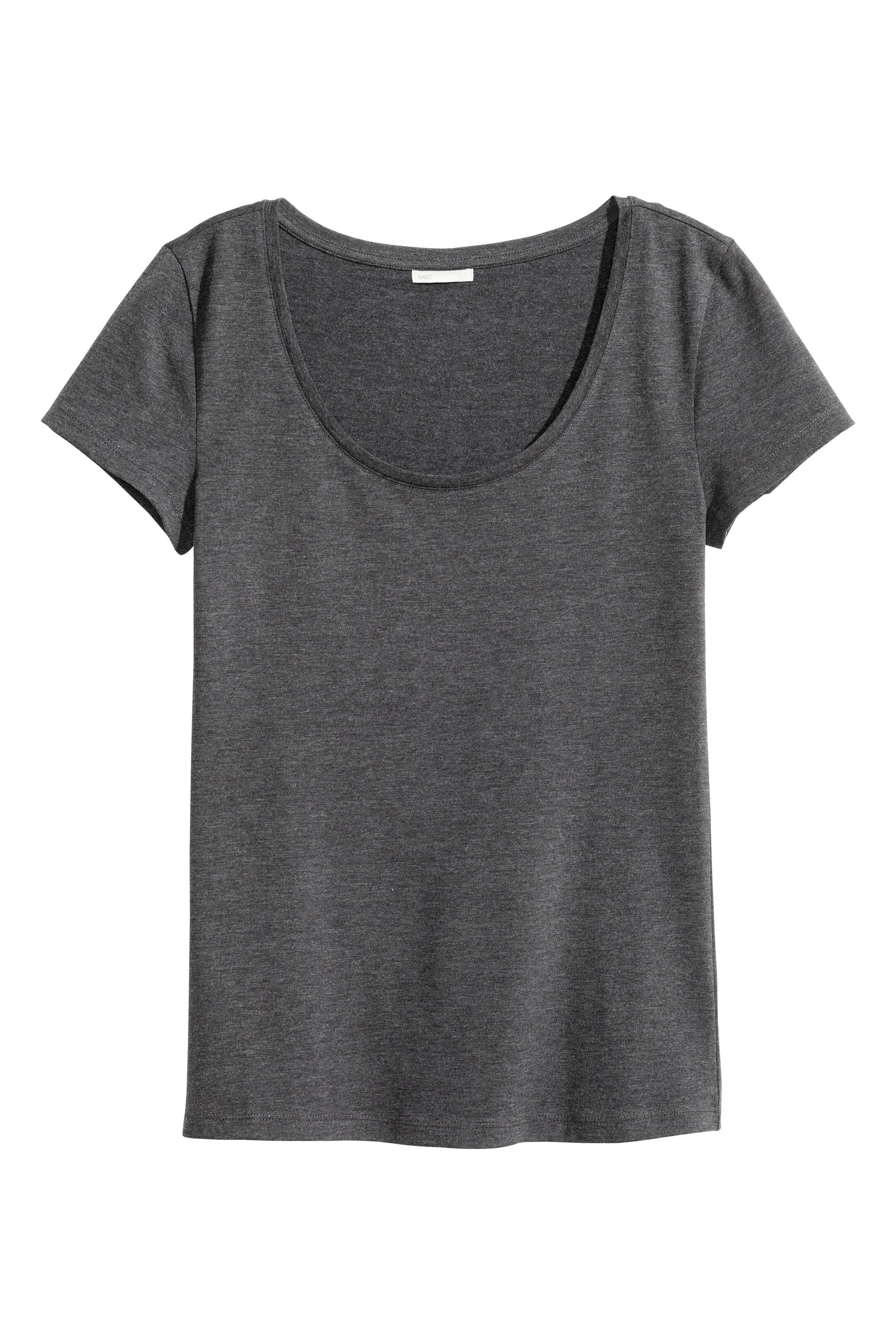 Zobacz większy obraz: Top z dżerseju - Ciemnoszary melanż - ONA | H&M PL 1