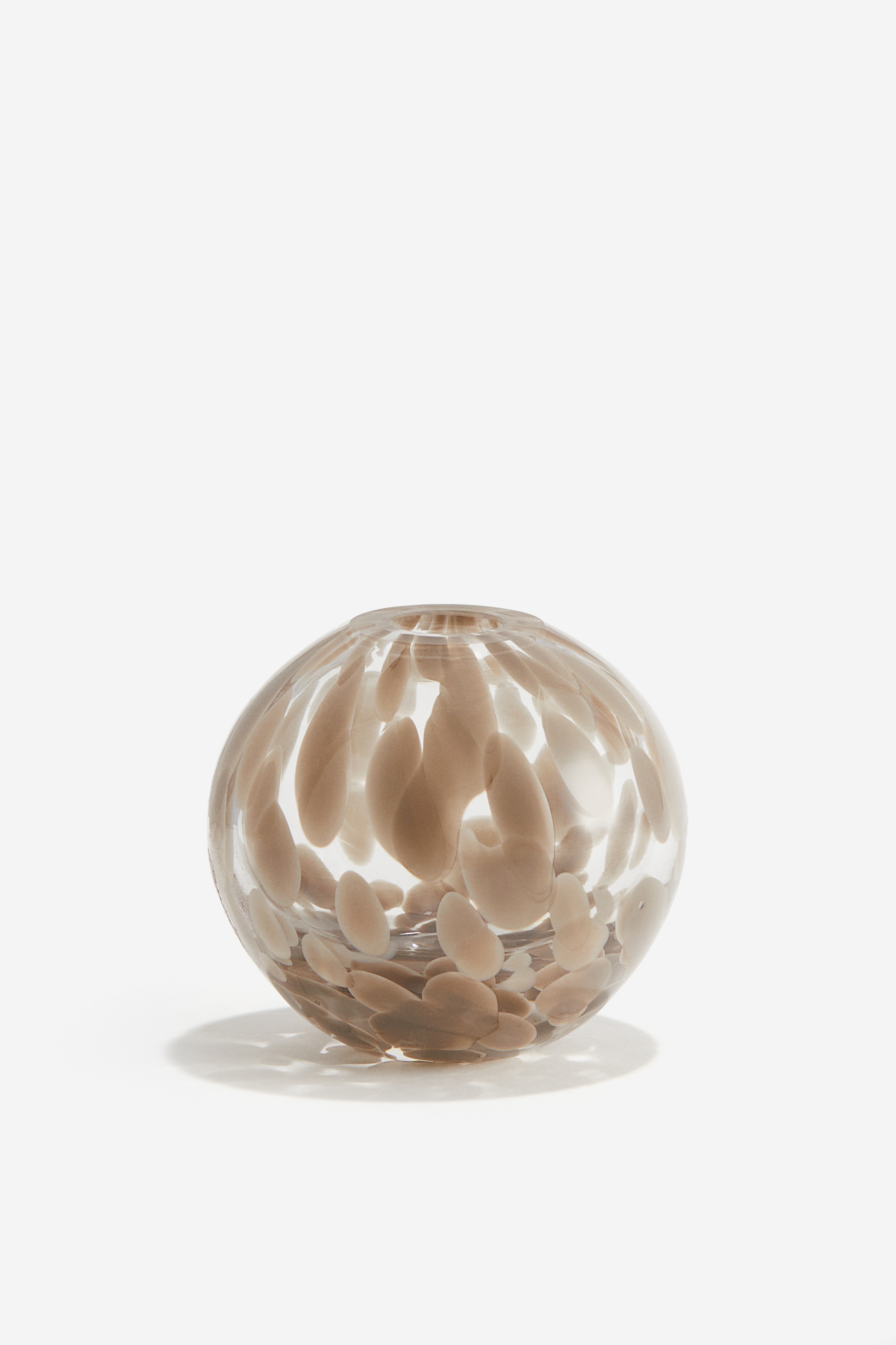 Mini vase à motif - Verre transparent/beige