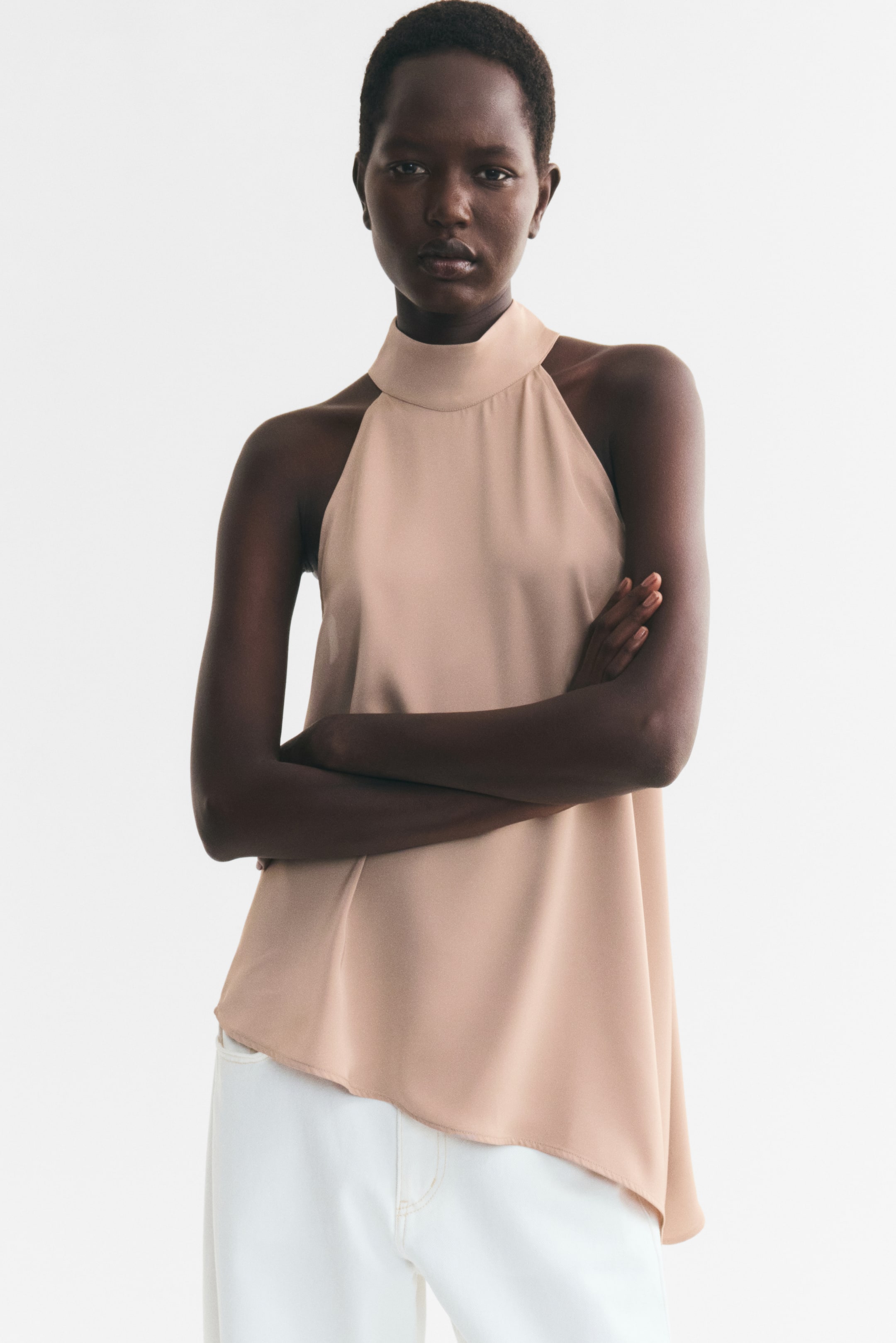 Asymmetric Satin Top