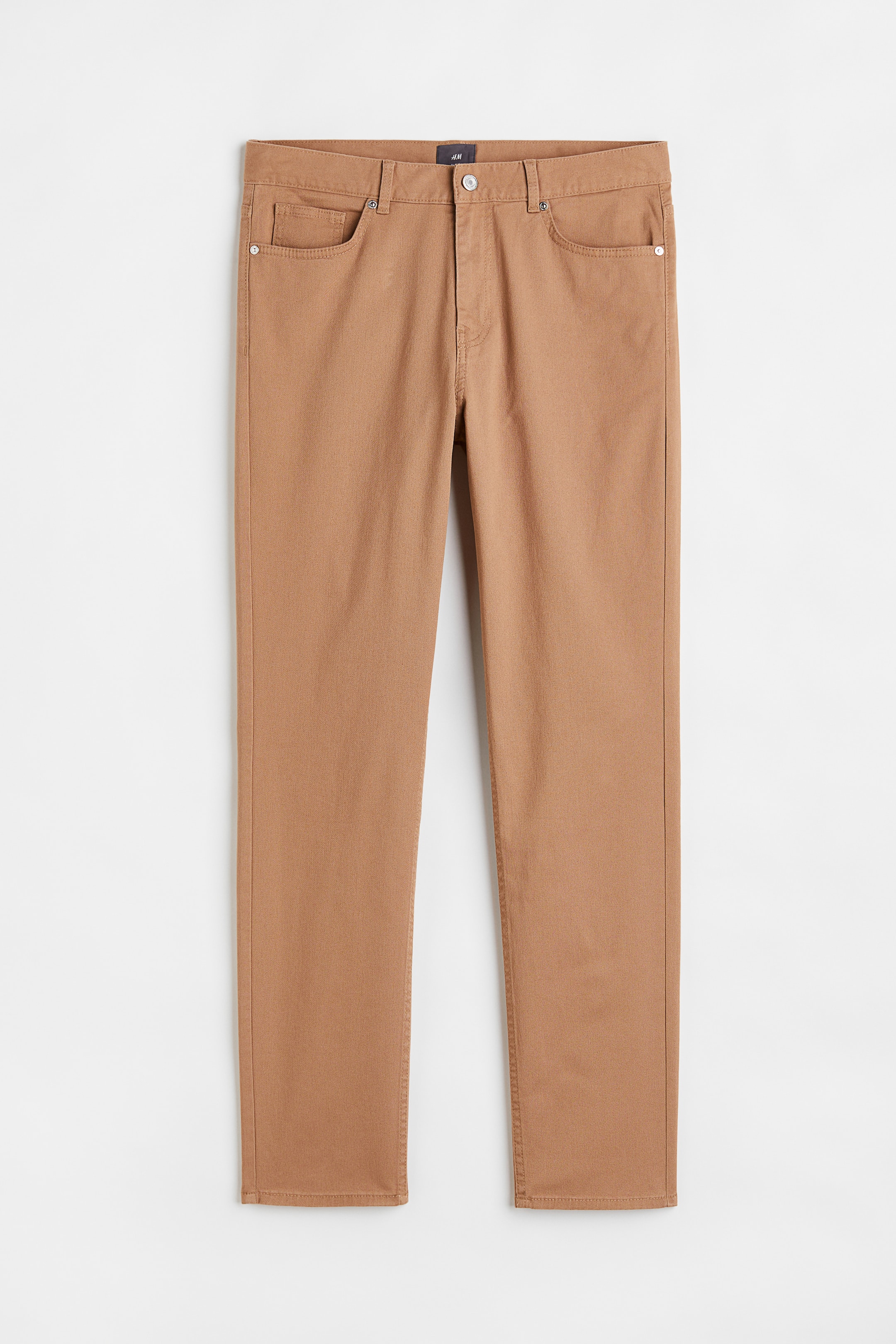 View larger image: Slim Fit Cotton twill trousers - Dark beige - Men | H&M IN 1