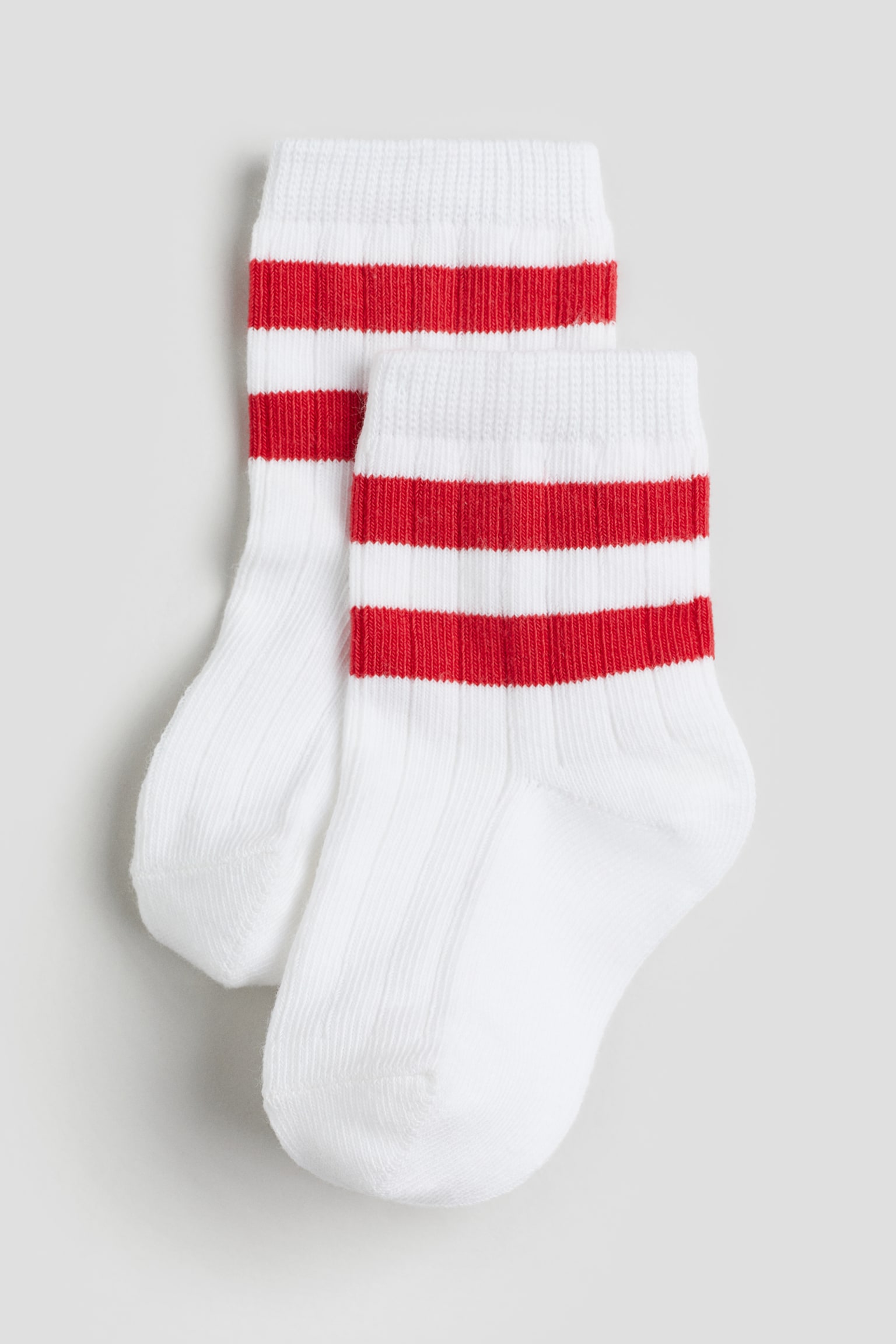 3-pack socks - White/Red/Dusty green/Striped - 3