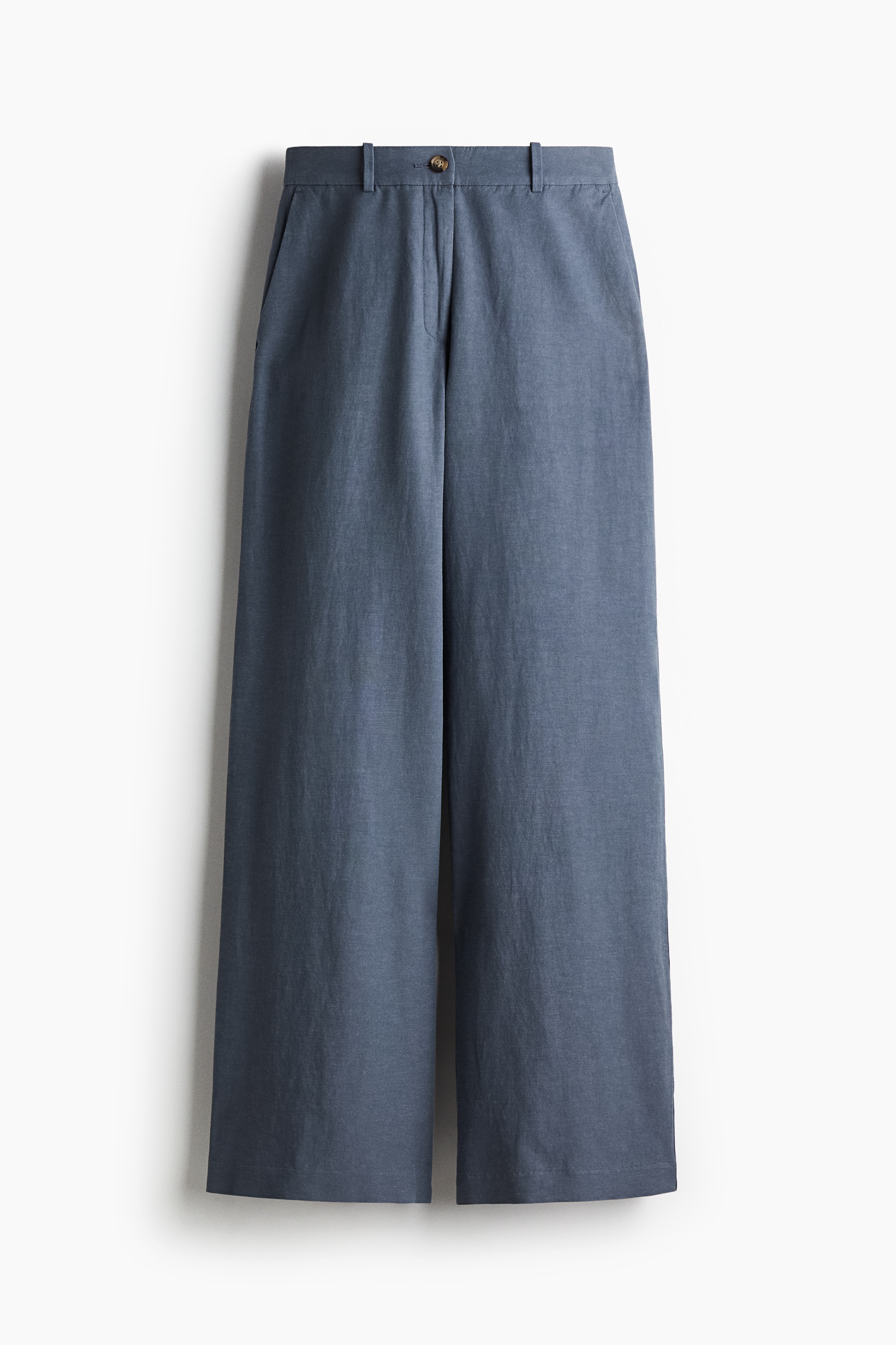 Wide linen-blend trousers
