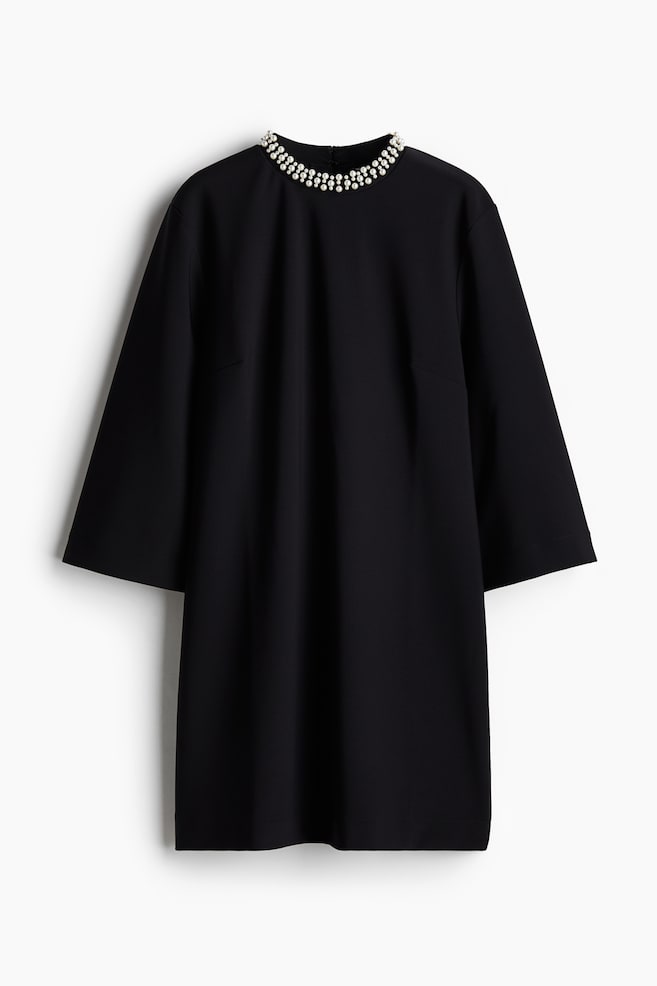 Abito con perline - Nero - 1
