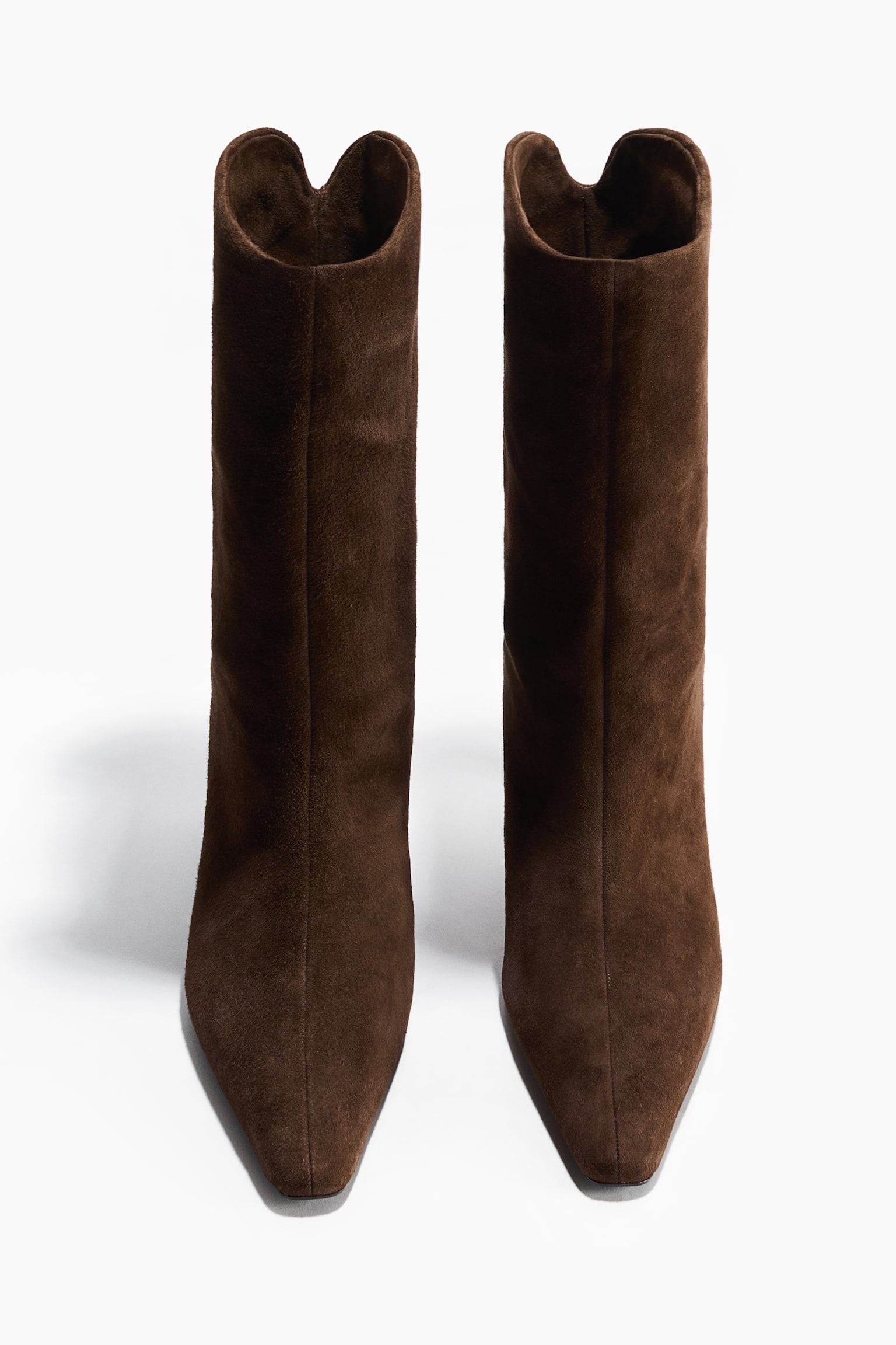 Женские ботинки H&M Heeled Suede, цвет: Тёмный коричневый — фото 4