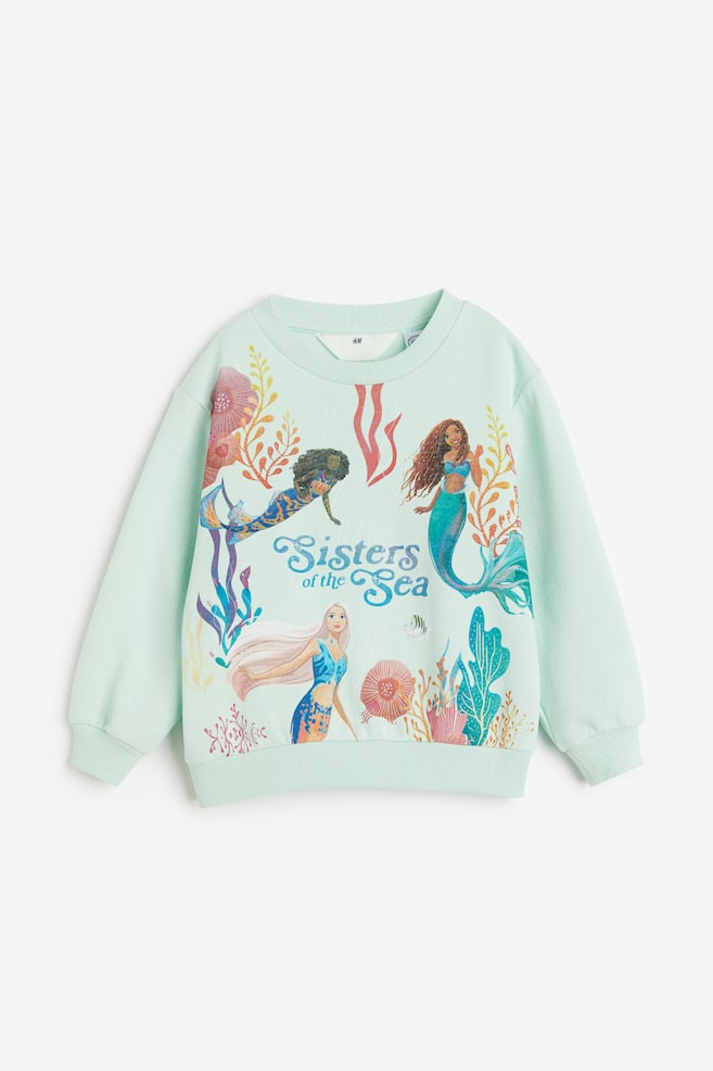 Sweatshirt med tryk - Mintgrøn/Den lille havfrue/Naturhvid/Disney/Lysegul/Pokémon - 1