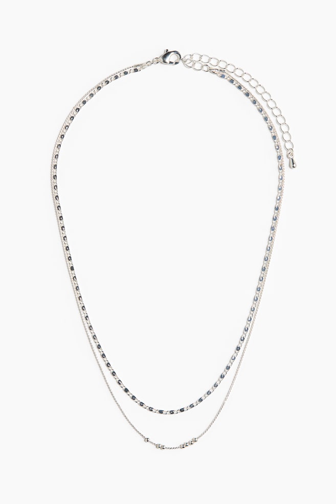 Double-Strand Necklace - Silver-colored - 1