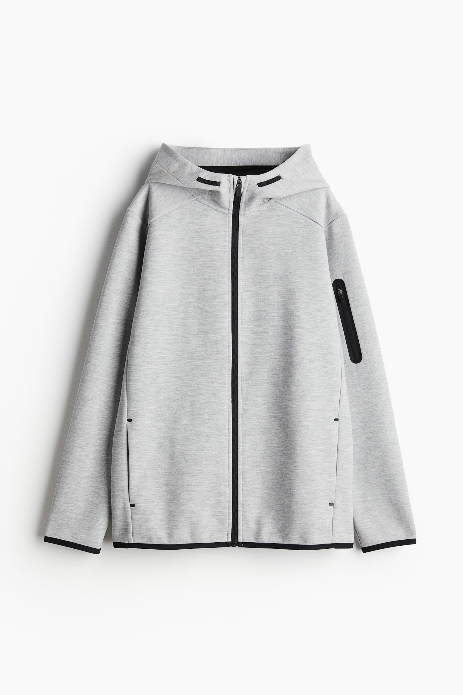 Zip Up Activewear Hoodie - Light grey marle/Dark grey marle/Black/Light khaki green - 2