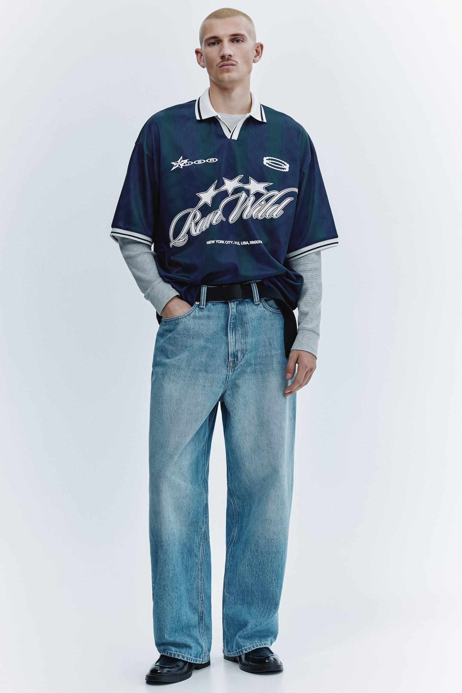 Loose Fit Football shirt - Dark blue/Run Wild - 5