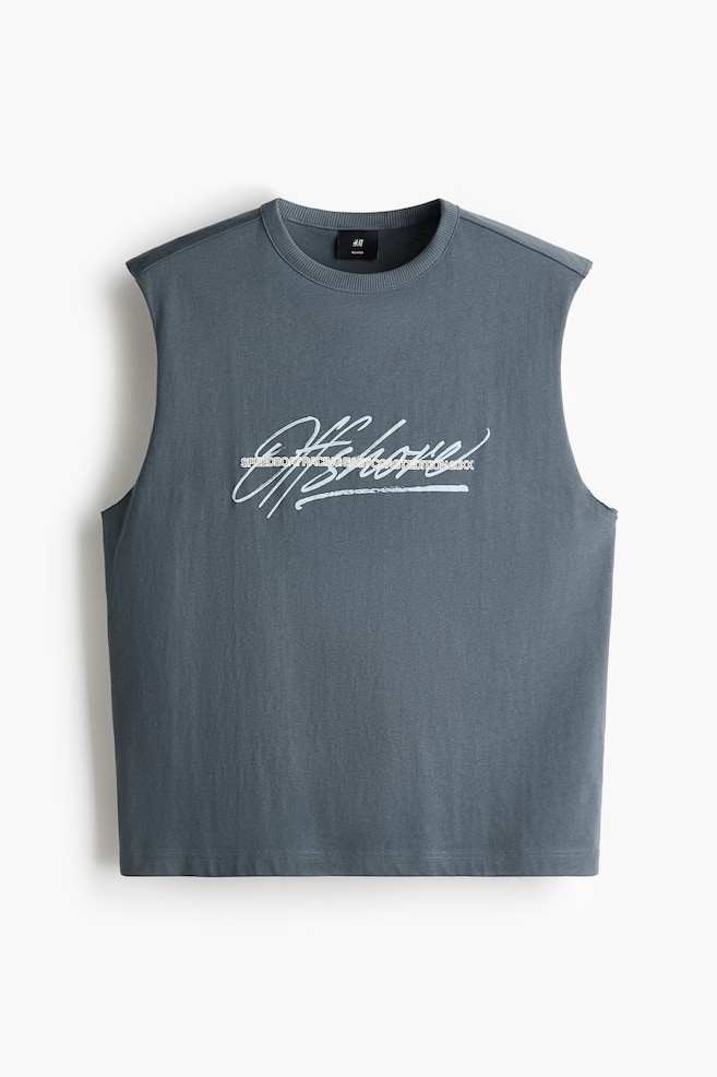 Loose-Fit Printed Sleeveless T-Shirt - Dark gray/Offshore/White/Côte d'Azur Edition/Coral pink/82 - 1