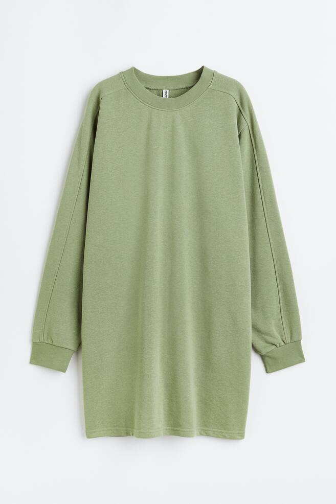 Sweatshirtkjole - Grøn/Sort/Mørkegrå/Klar blå