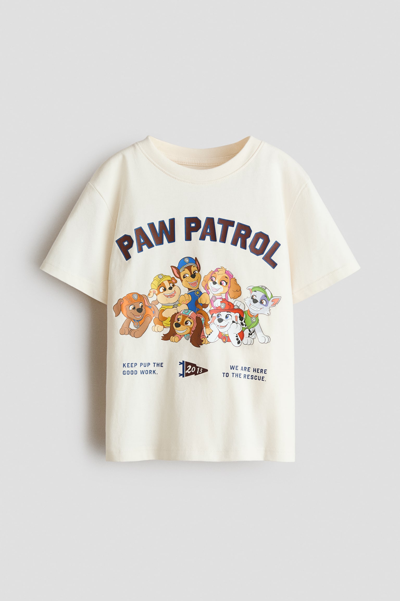 Baumwoll-T-Shirt mit Motivprint - Cremefarben/PAW Patrol/Weiß/Minecraft/Hellblau/Minions/Cremefarben/Marvel Comics/Dunkelgrau/Micky Maus