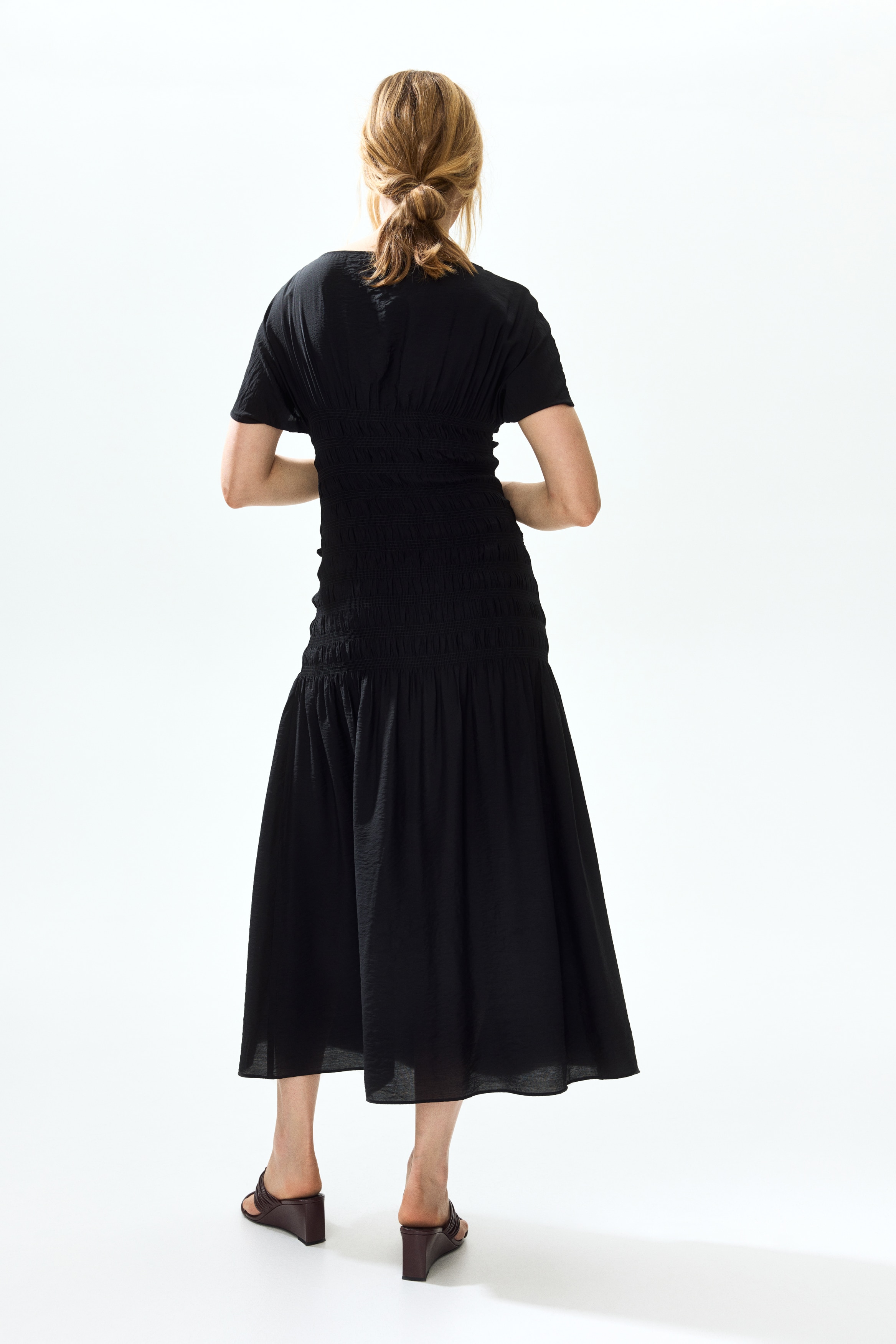 slim fit dress slacks Pinkblush Black V-Neck Long Sleeve Fitted Maternity Maxi Dress