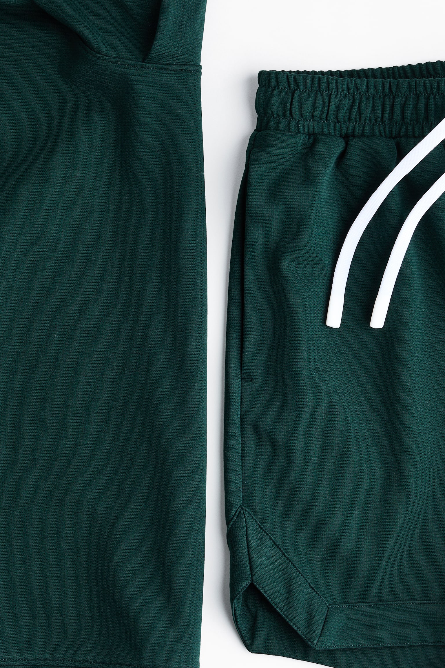 Sleeveless Sports Hoodie and Shorts with DryMove™ - Dark green/Light gray - 5
