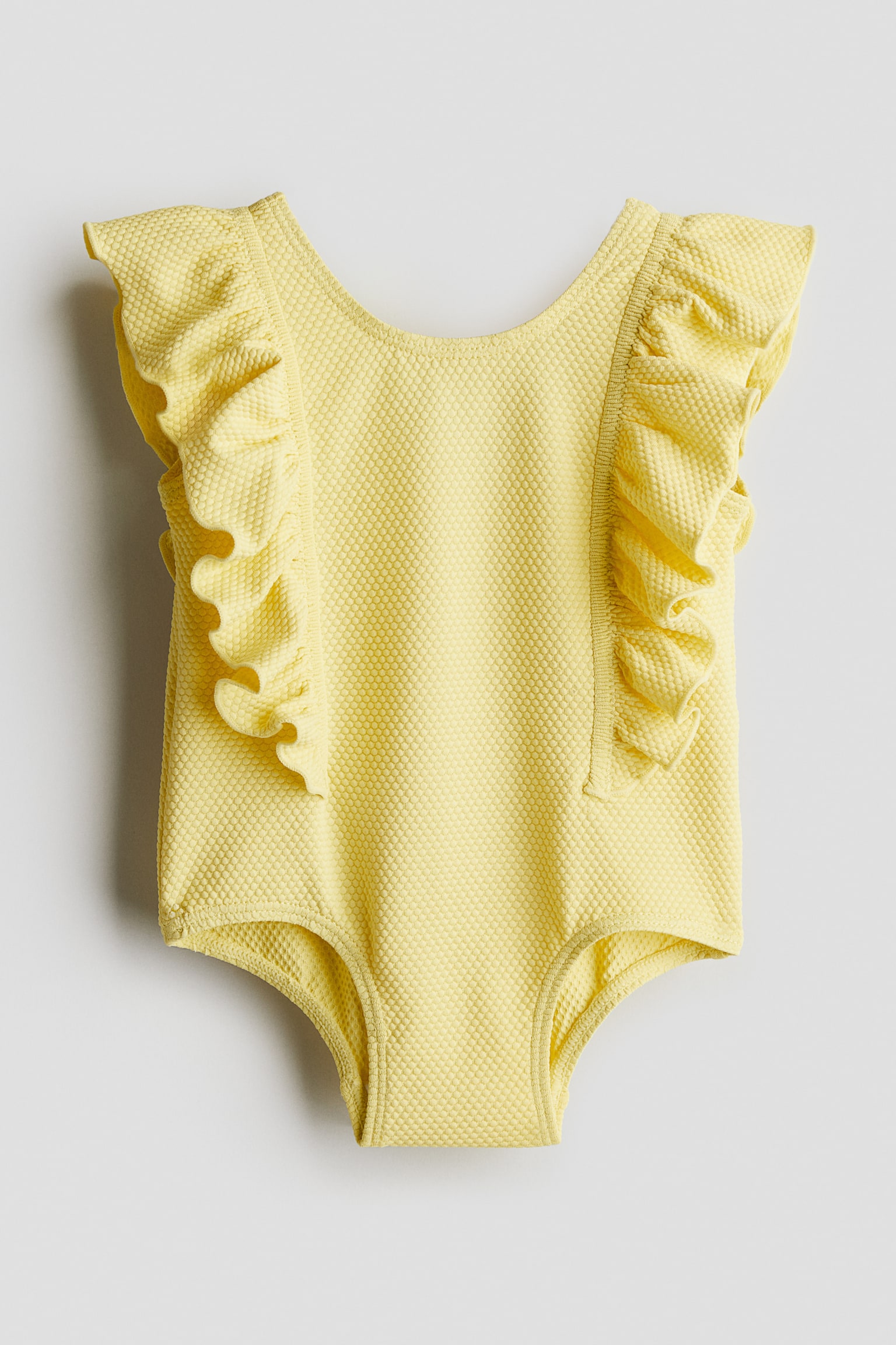 Flounce Trim Swimsuit - Yellow/Dusty pink/Cream/Lemons/Light dusty green - 1