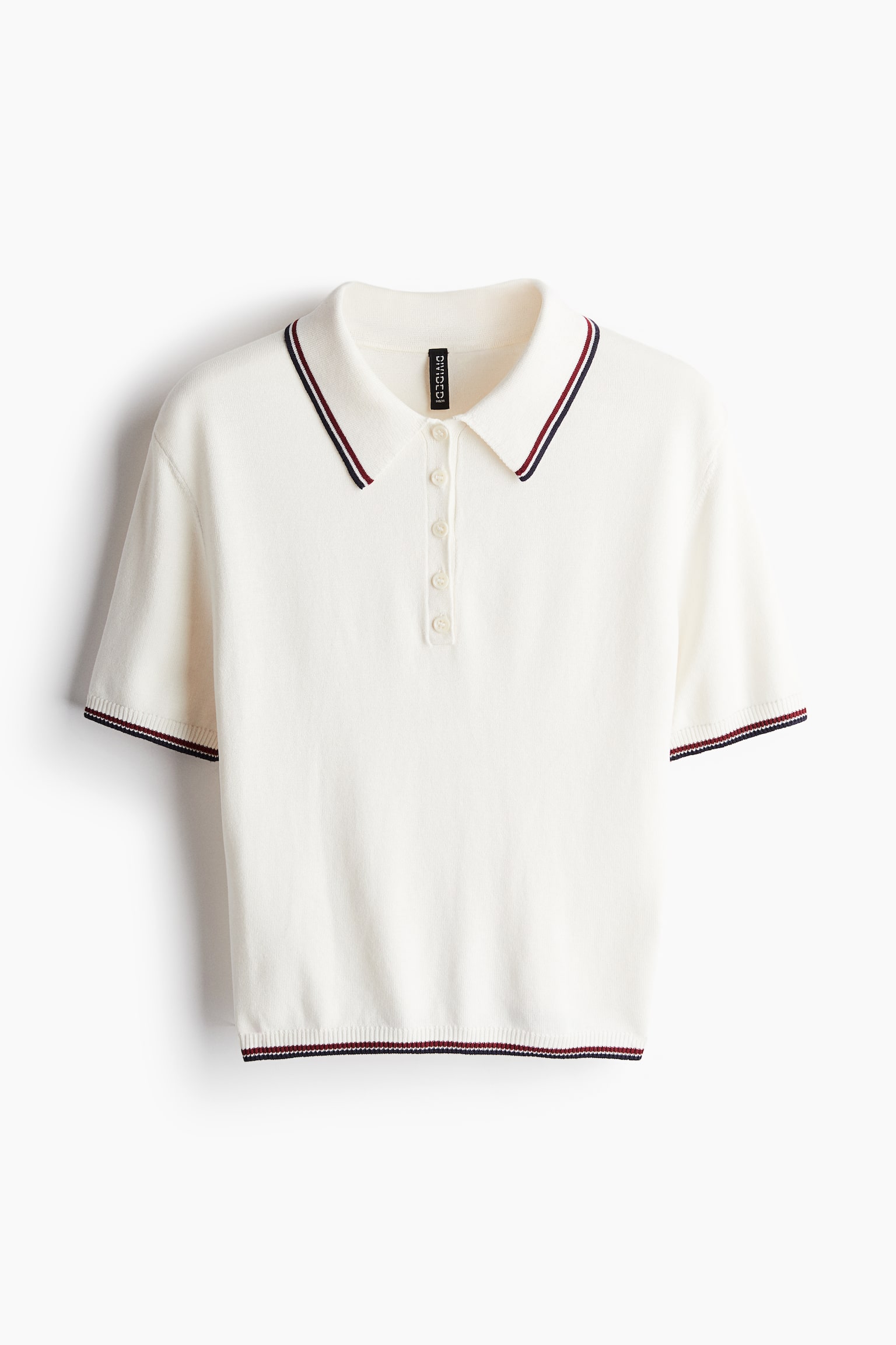 Fine-knit polo shirt - Cream/Grey marl/Navy blue/Light blue/Striped/Light pink/Light blue/Light purple/Striped - 2