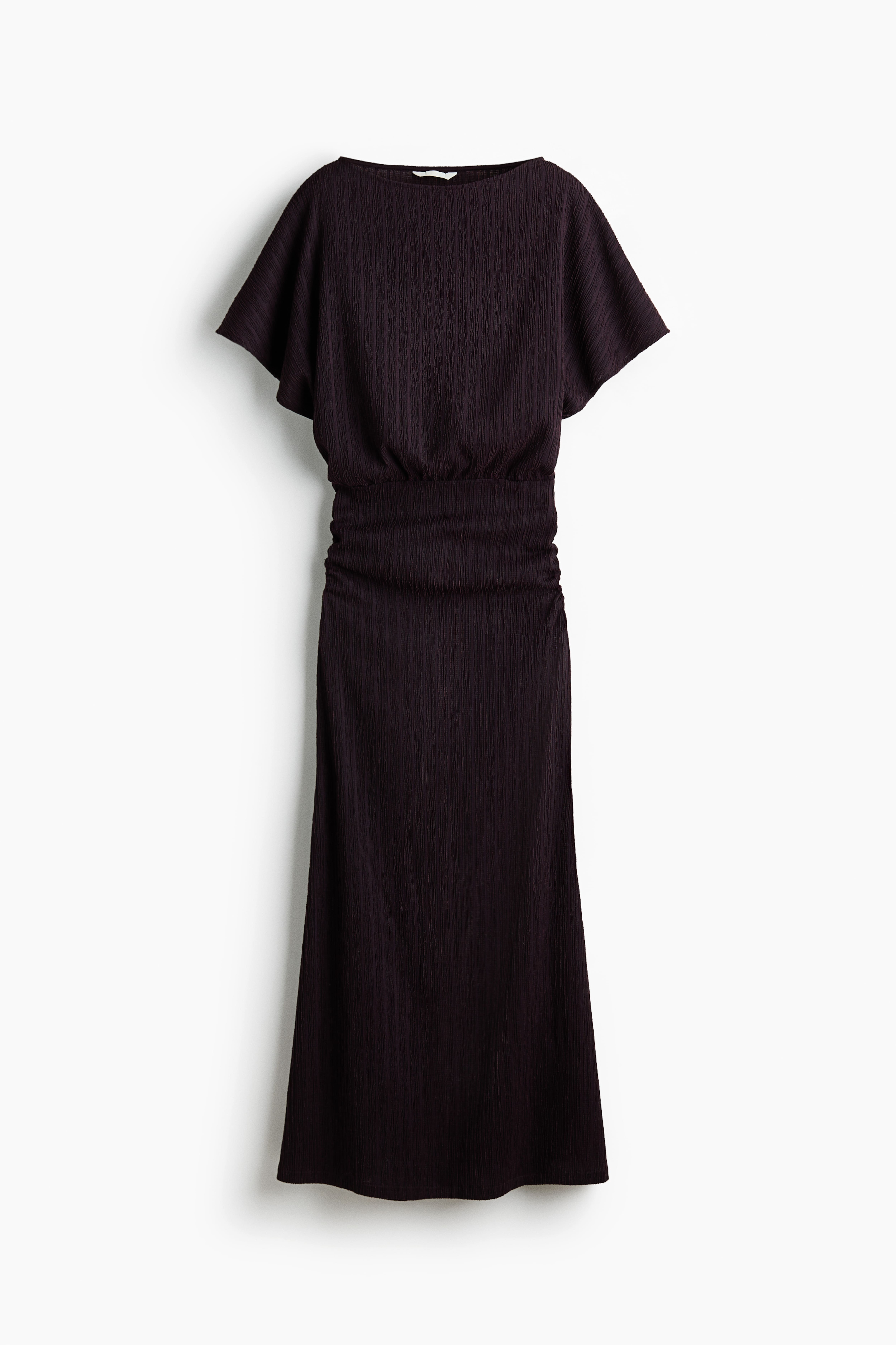 Robe froissée à manches papillon