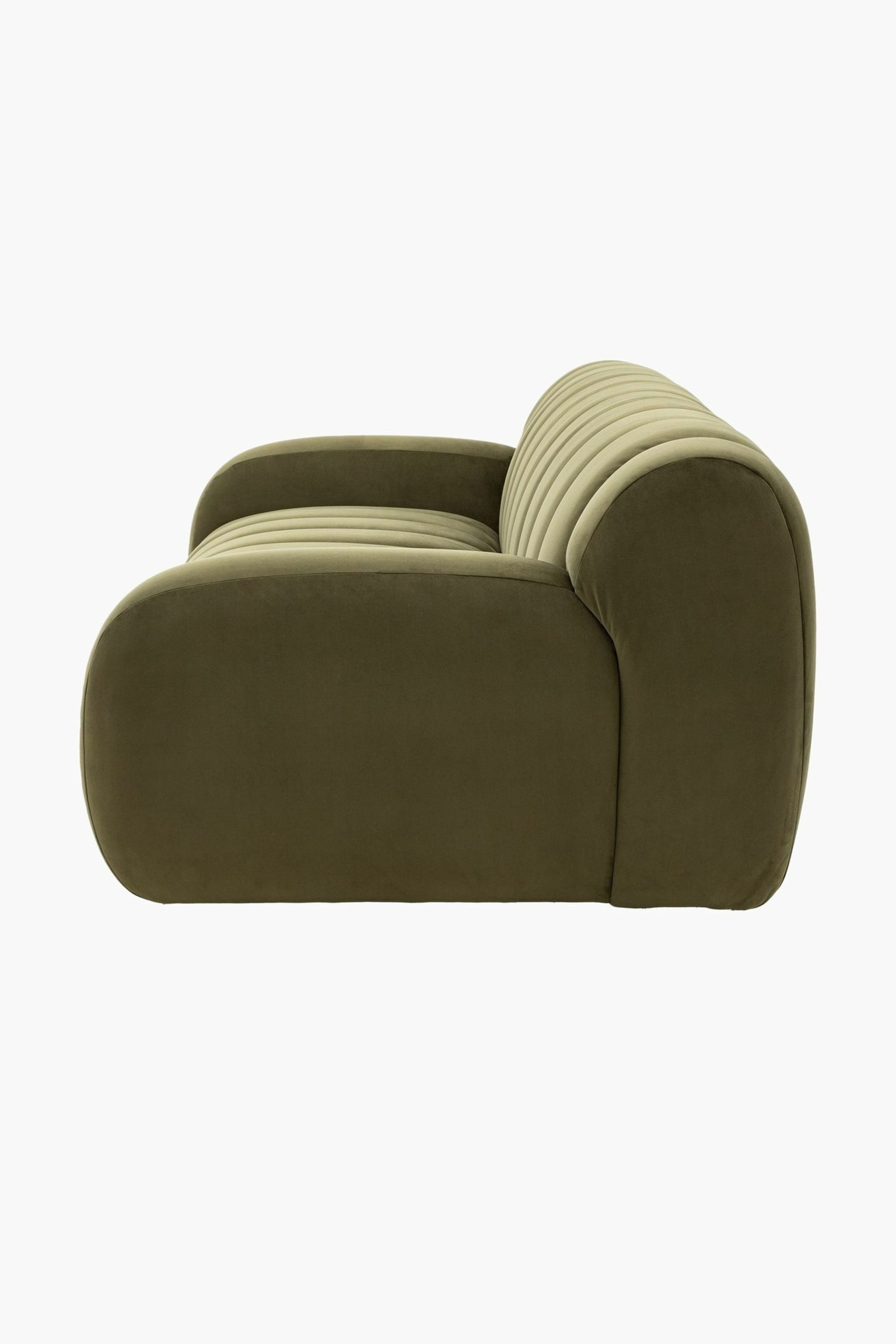 Ridged 3 Seater Sofa - Green - 6