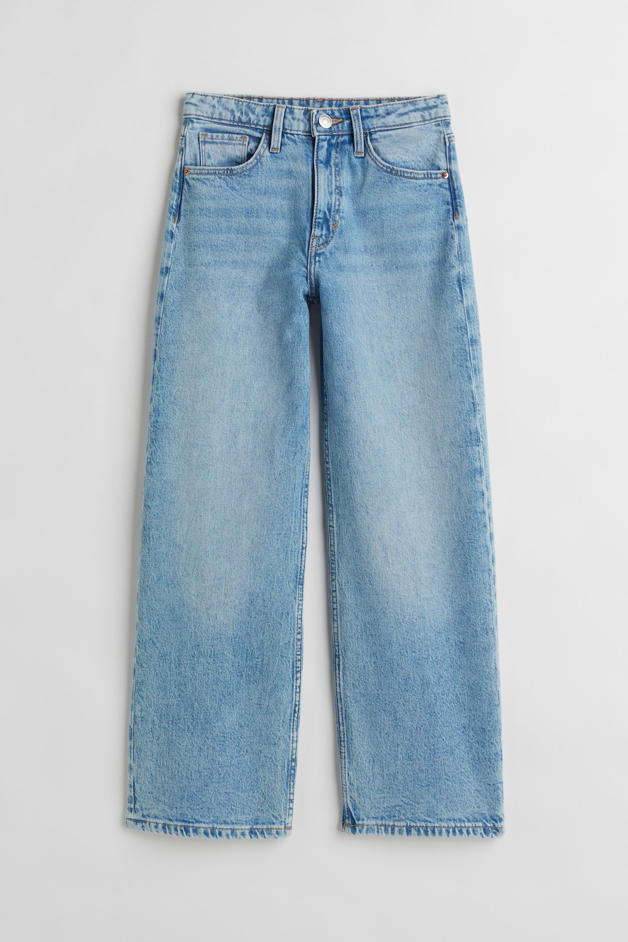 Wide High Jeans - High waist - Long - Denim blue - Kids | H&M GB