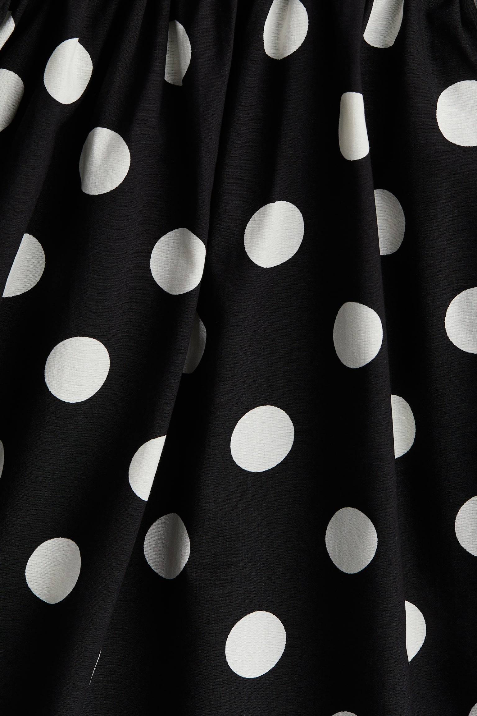 Puff-sleeved dress - Black/Spotted - 3