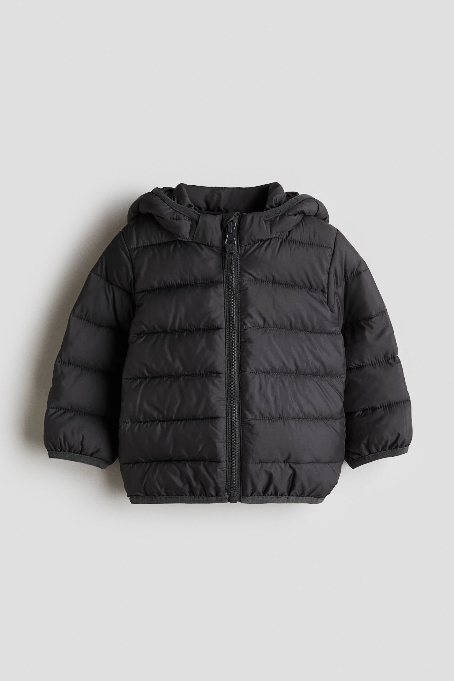 Детская куртка H&M Hooded Puffer, цвет: Тёмный серый — фото 1