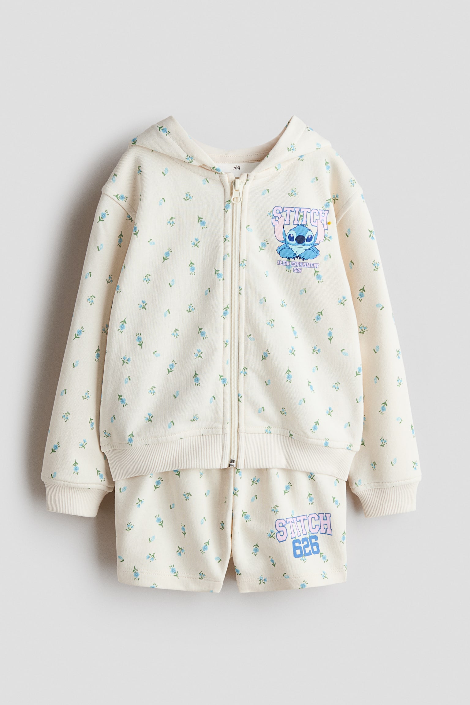 Ensemble 2 pièces en molleton imprimé - Crème/Lilo et Stitch