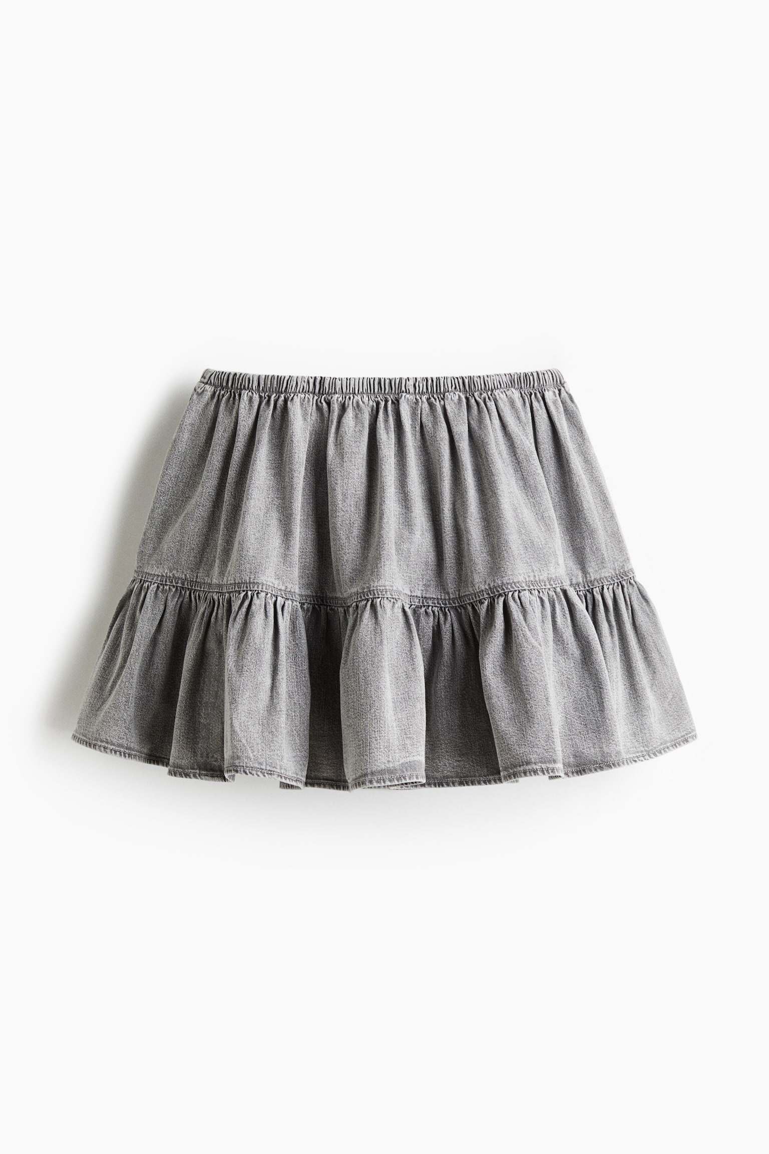 Женская юбка H&M Flounced Mini, цвет: Серый — фото 1