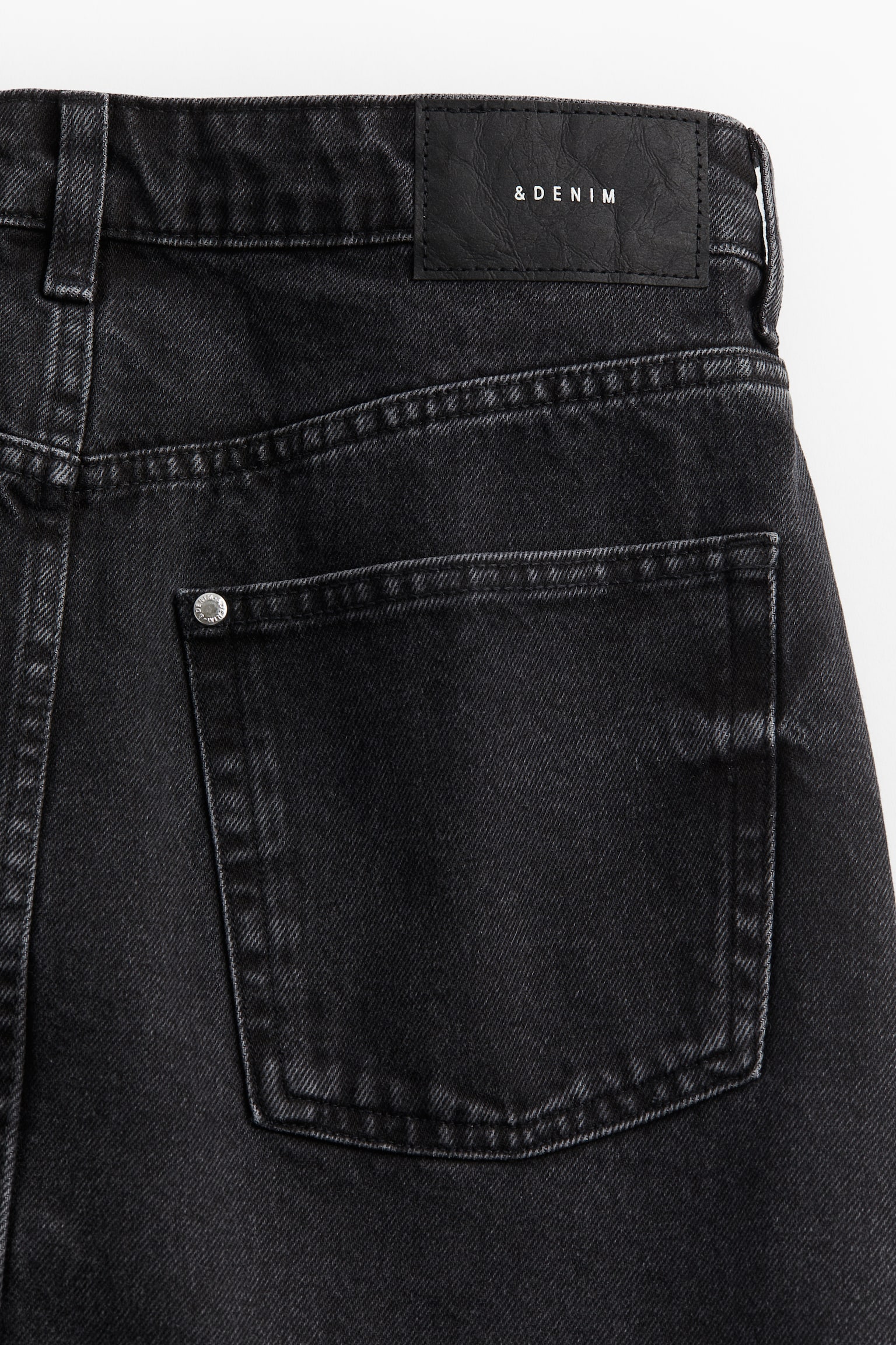 Wrapover-waist denim skirt - Black/Light denim blue/Light denim blue - 3