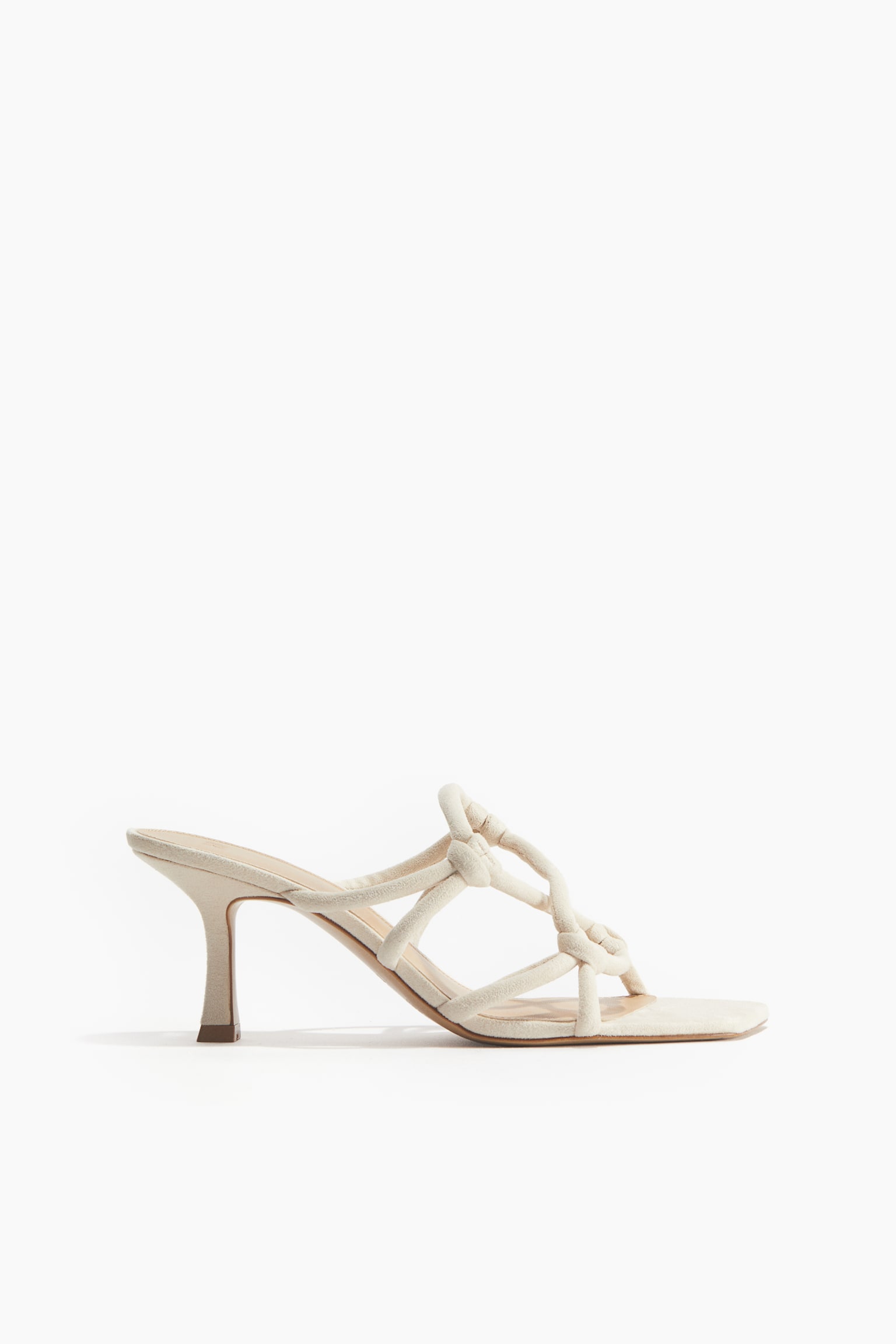 Heeled Strappy Sandals - Light beige/Black - 5